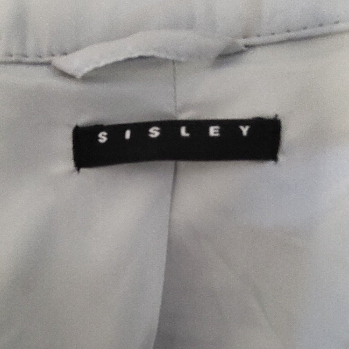 Sisley Light Blue Ruffle Faux Leather Jacket Uk Women's 12 G700