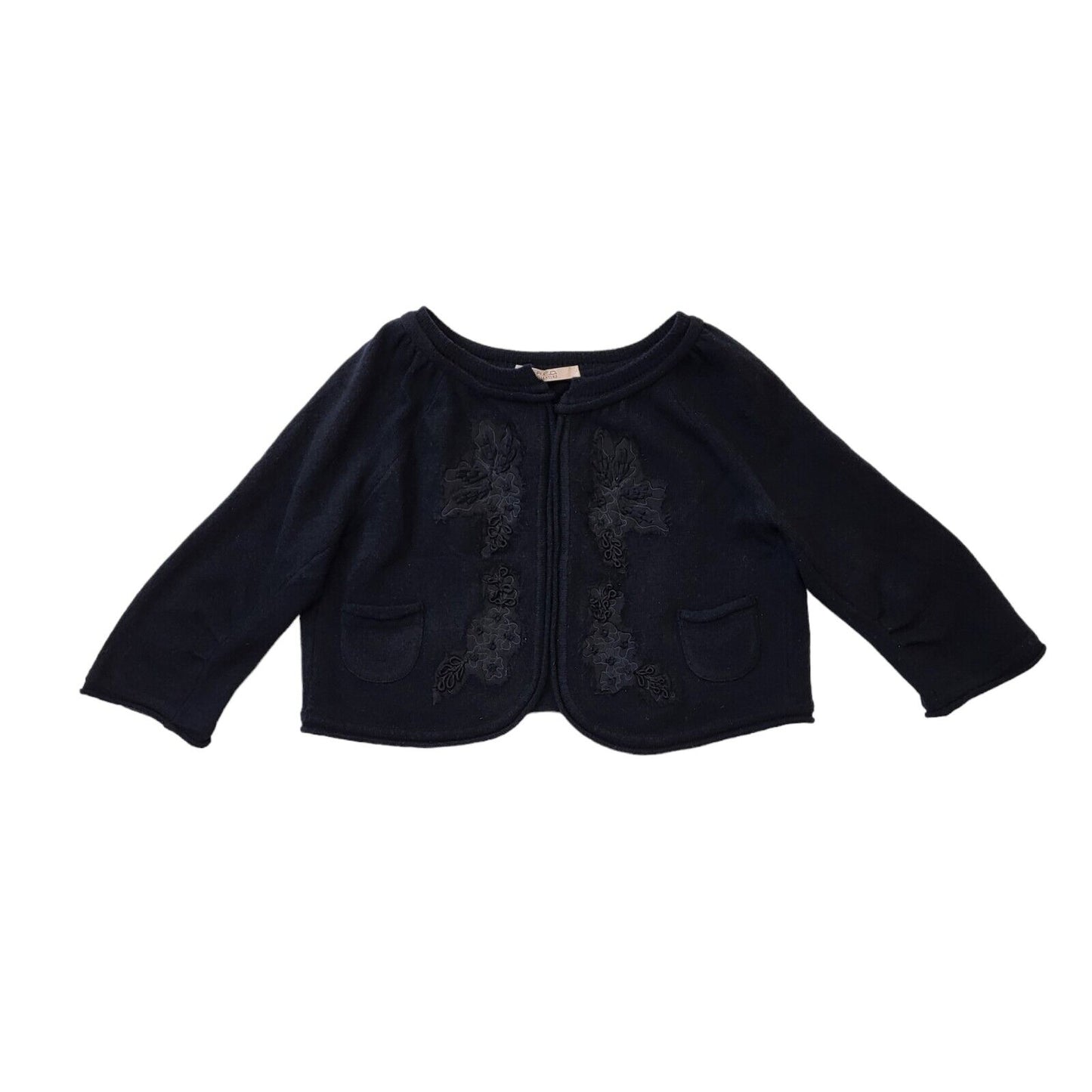 R.E.D Valentino Black Wool Open Front Cardigan Uk Women's XS G241