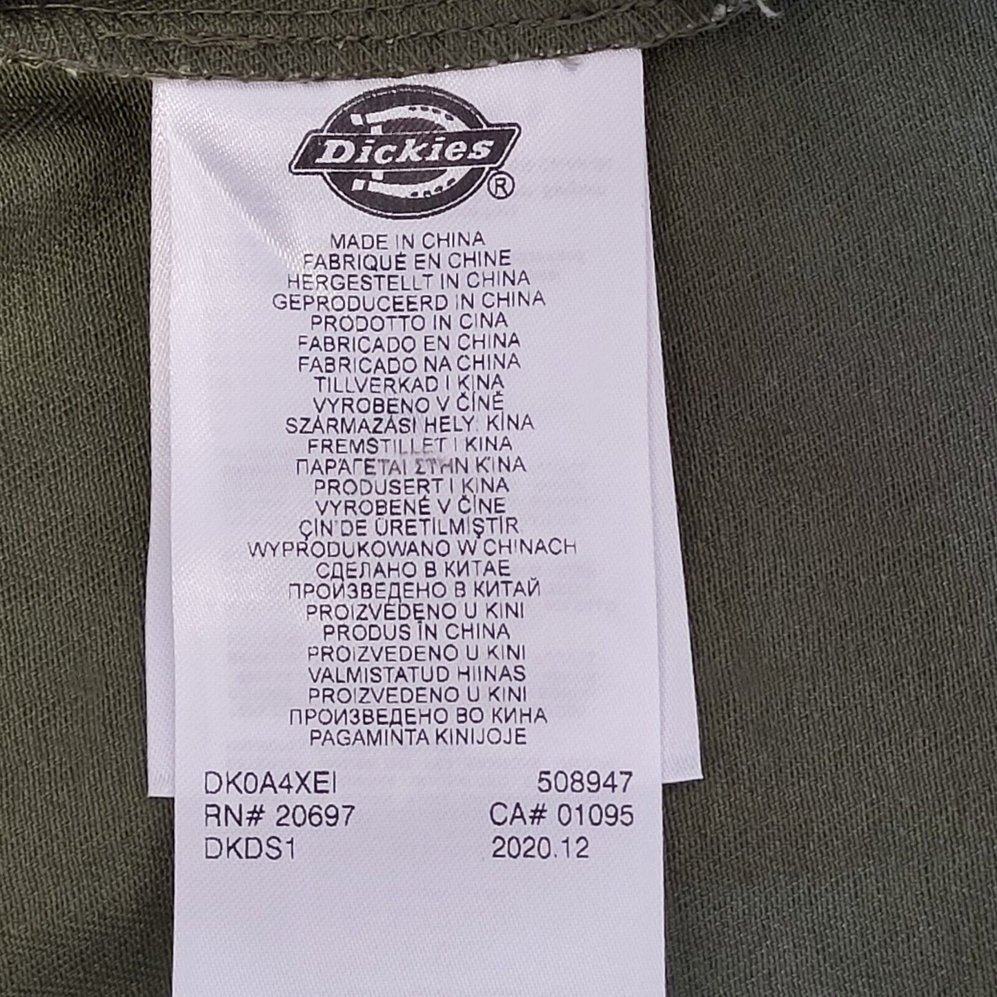 Dickies Green Jacket Button Up Collared Uk Men's Size Extra Large G569
