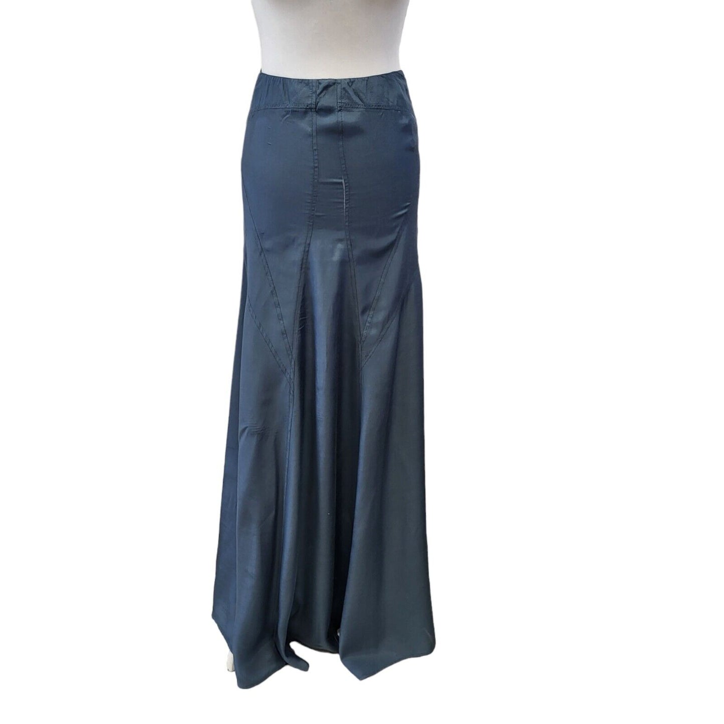 Warehouse Blue Zipped A-Line Skirt UK Women's 6 W24 BNWT G252