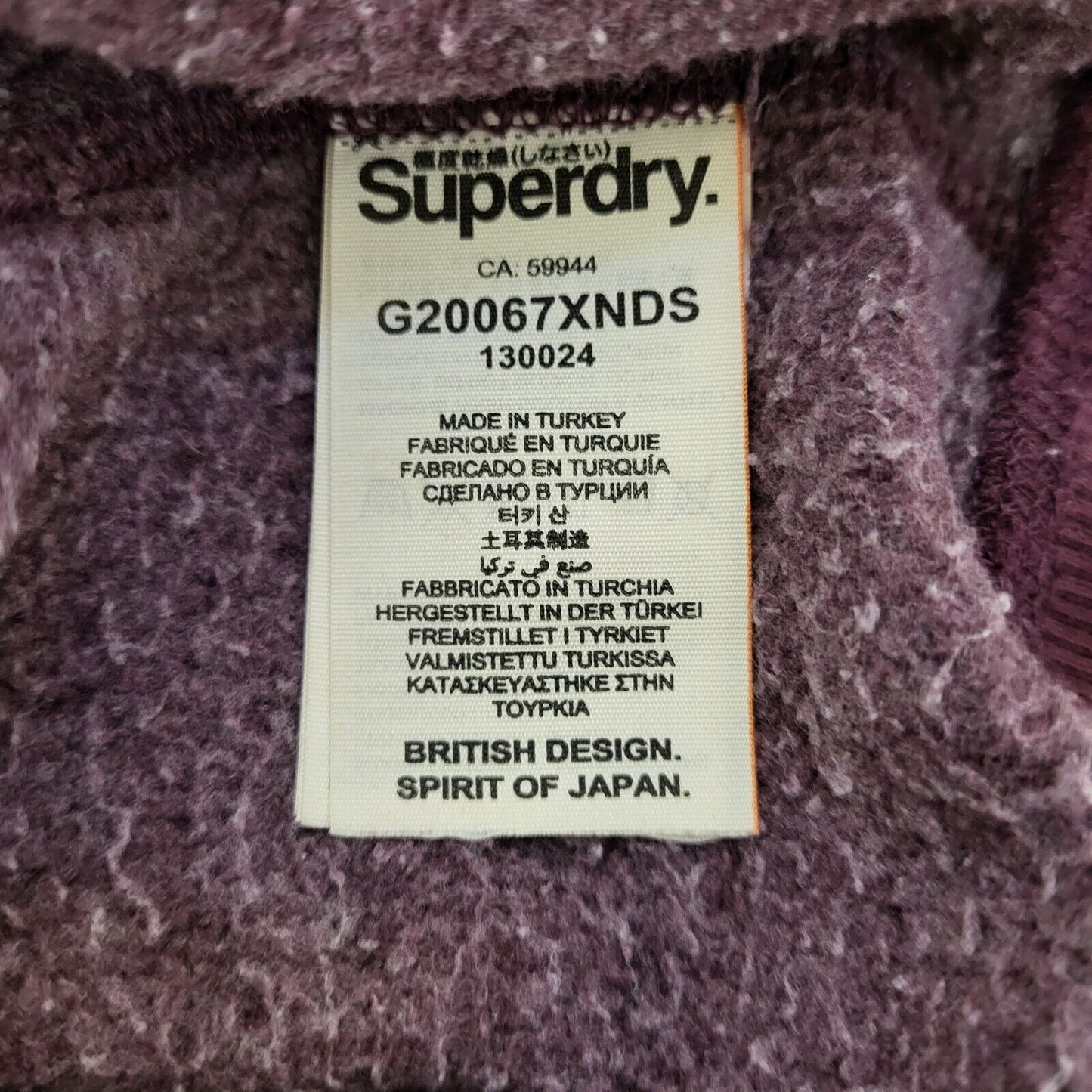 Superdry Sweatshirt Hoodie Drawstring Maroon Uk Women's Size L G417