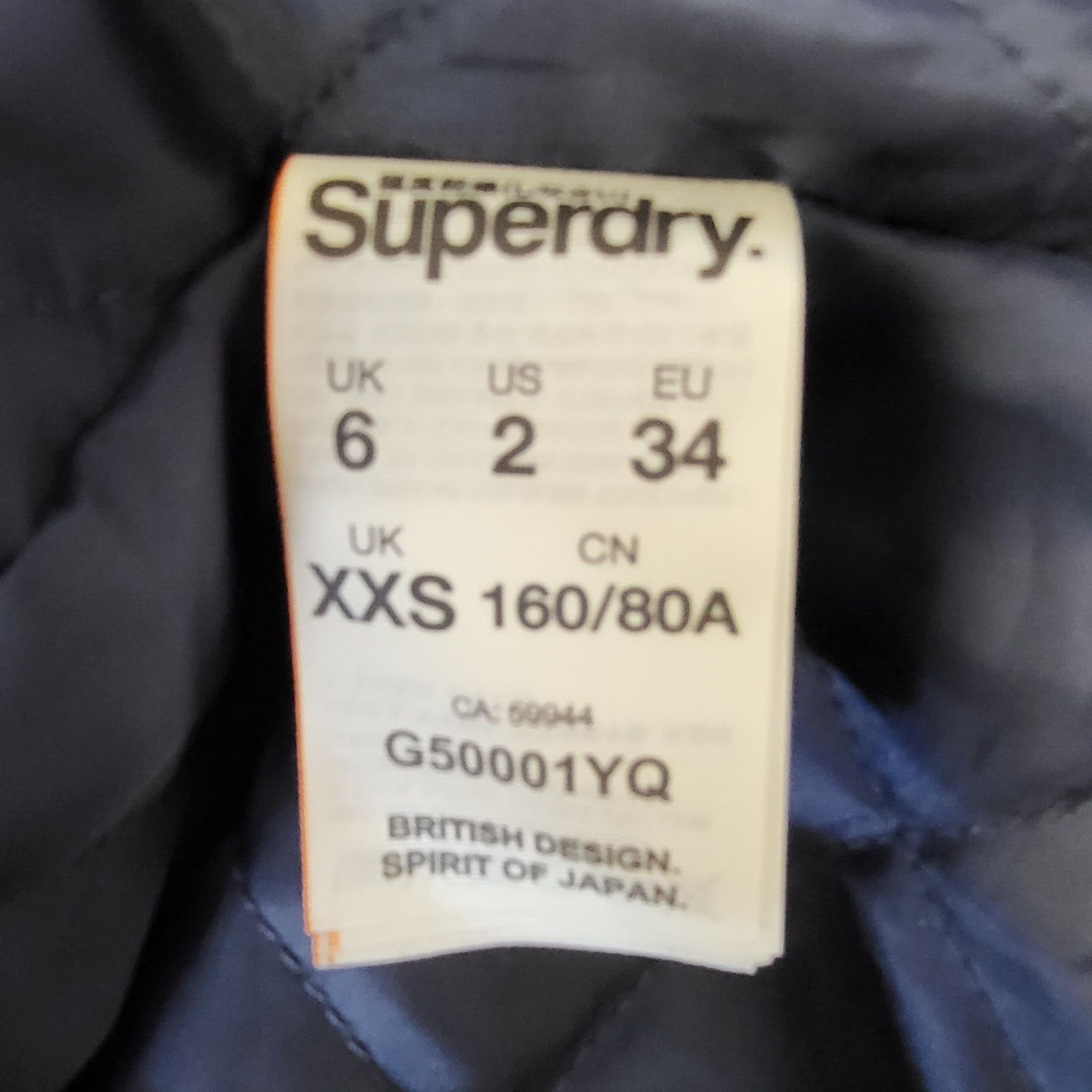 Superdry 1990 Snap Fasten Navy Blue Varsity Jacket Uk Women's 6 G701