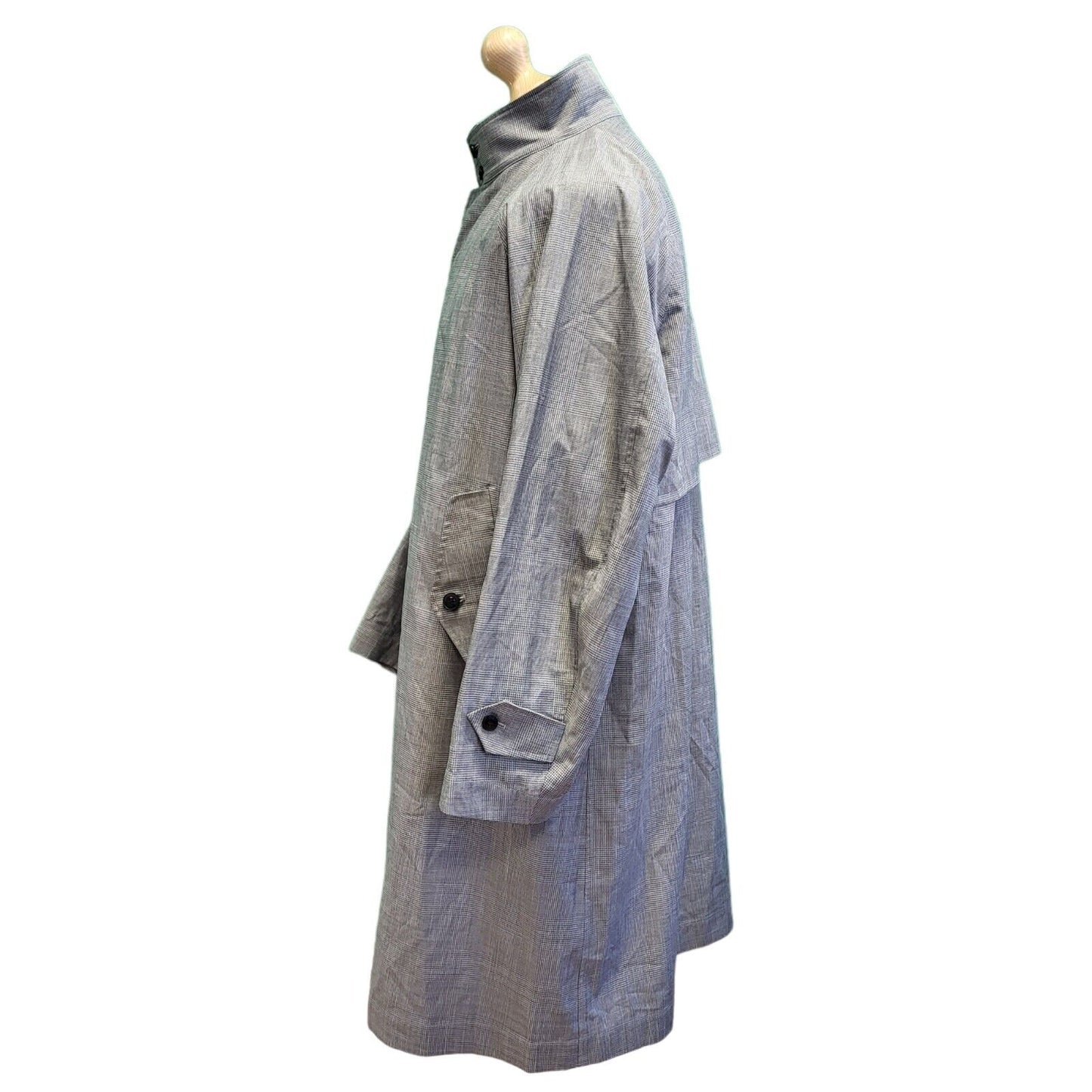 Bnwt Gymphlex Grey Check Plaid Lightweight Trench Coat Men's L eu 54 H81