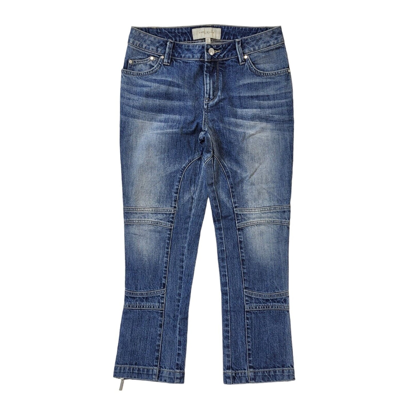 Karen Millen Faded Blue Straight 3/4 Denim Jeans UK Women's 8 W26 L25 G217