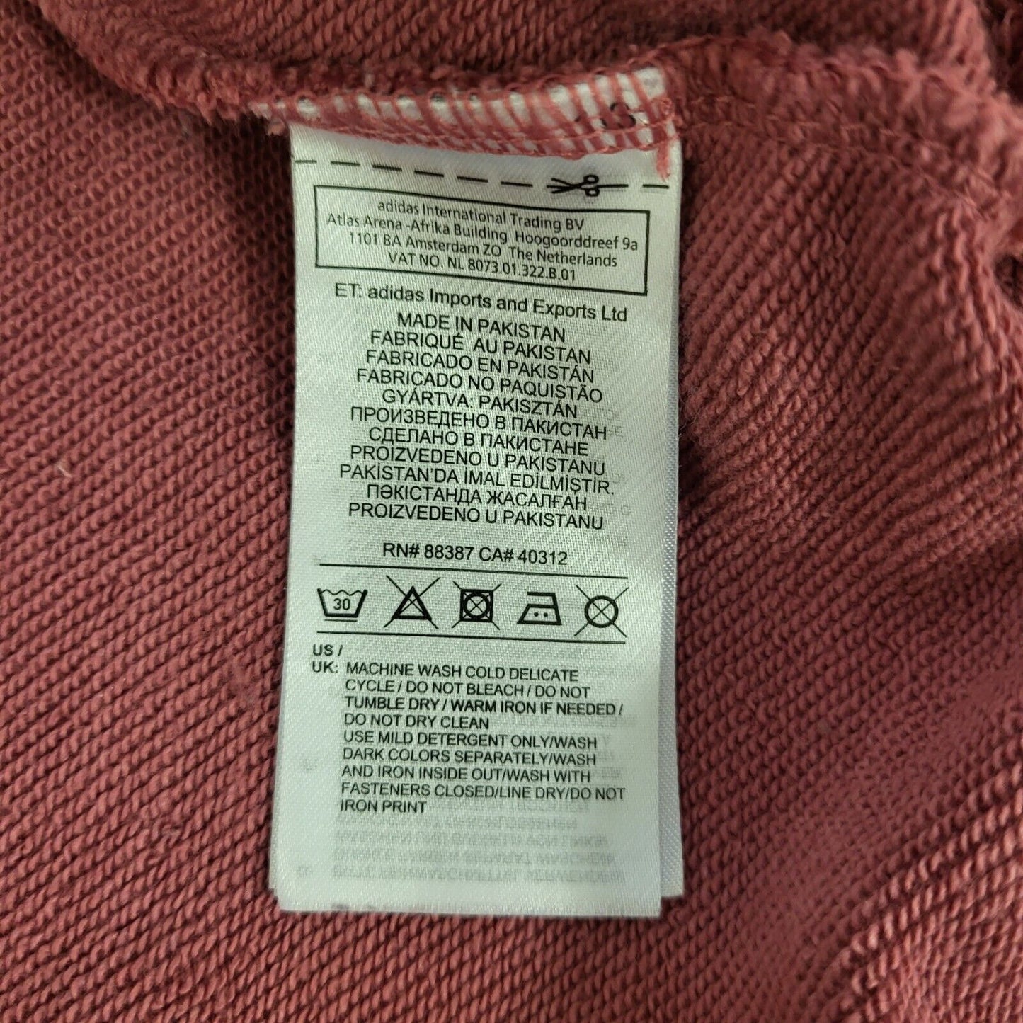Adidas Sweatshirt Hoodie Drawstring Pink Uk Women's Size 10 G414