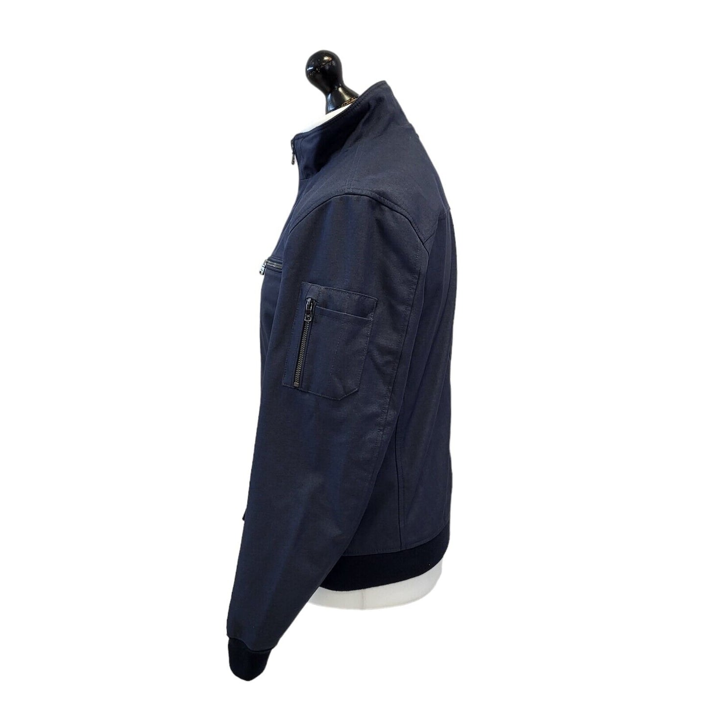 Michael Kors Navy Blue Zipped Bomber Jacket Uk Men's Small G633