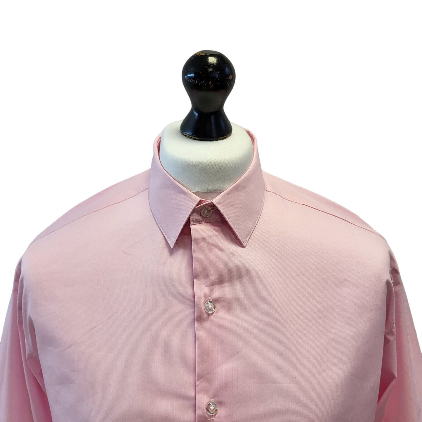 Alfani Pink Slim Fit Solid Long Sleeve Shirt Uk Men's L Eu 54 Bnwt G290