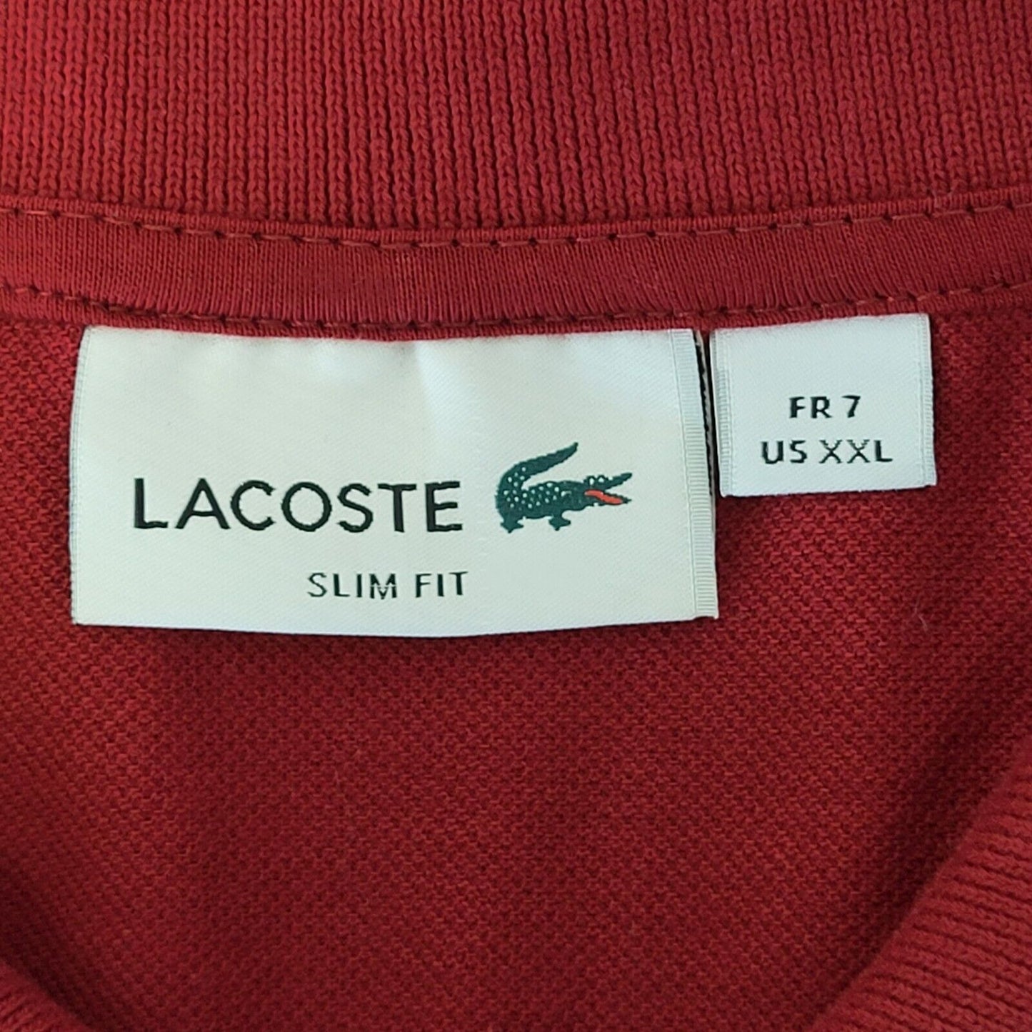 Lacoste Polo Top Red Short Sleeve Mens Size Uk 2XL G565