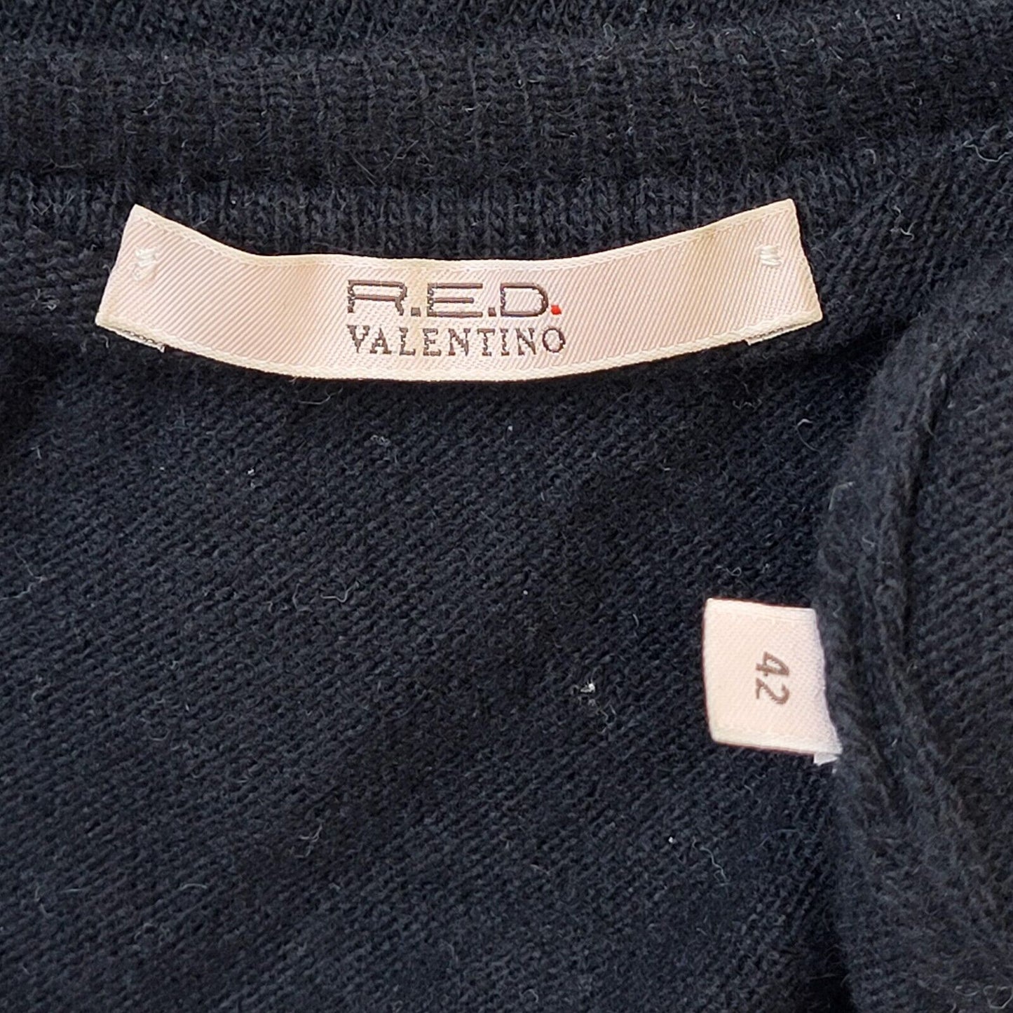 R.E.D Valentino Black Wool Open Front Cardigan Uk Women's XS G241