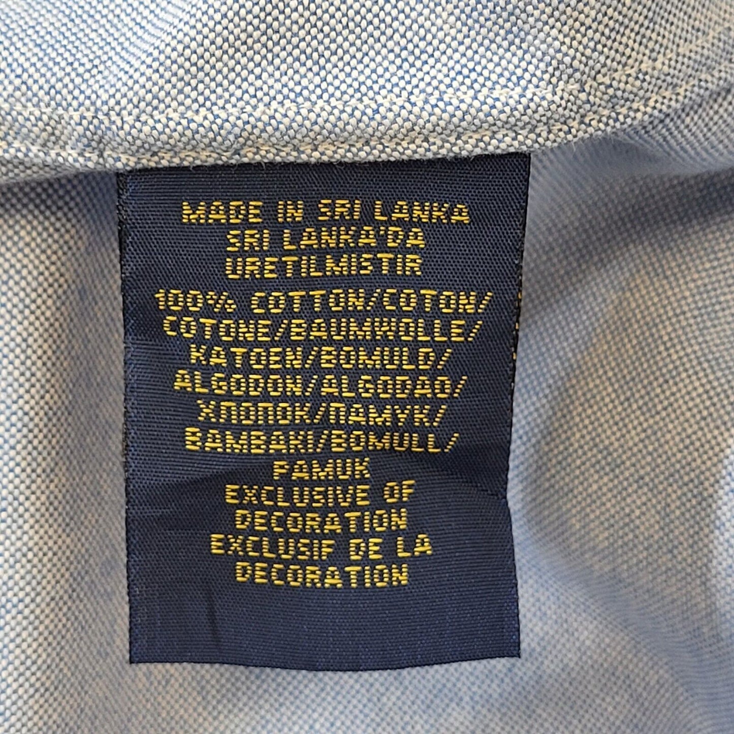Polo Ralph Lauren Blue Solid Long Sleeve Shirt Uk Men's XS Eu 44 G287
