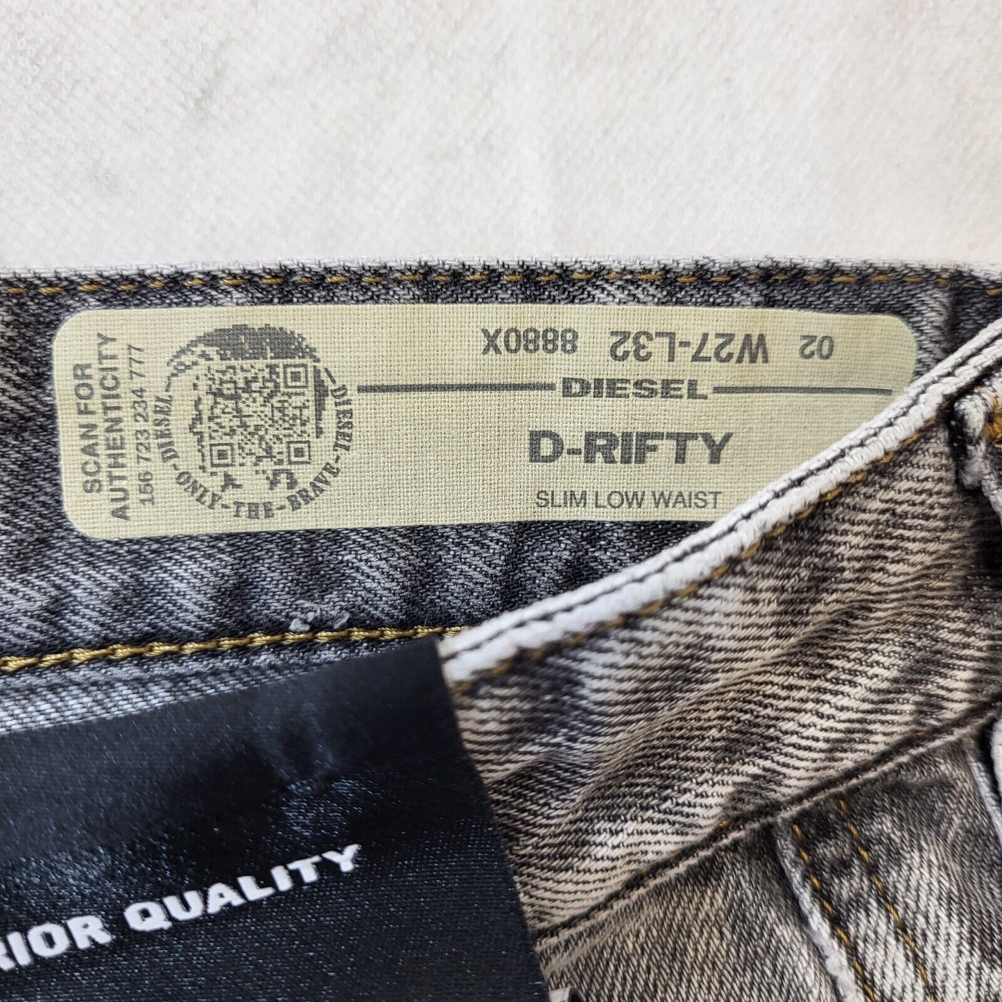 Diesel D-Rifty Grey Straight Denim Jeans UK Women's 8 W27 L32 Bnwt G428