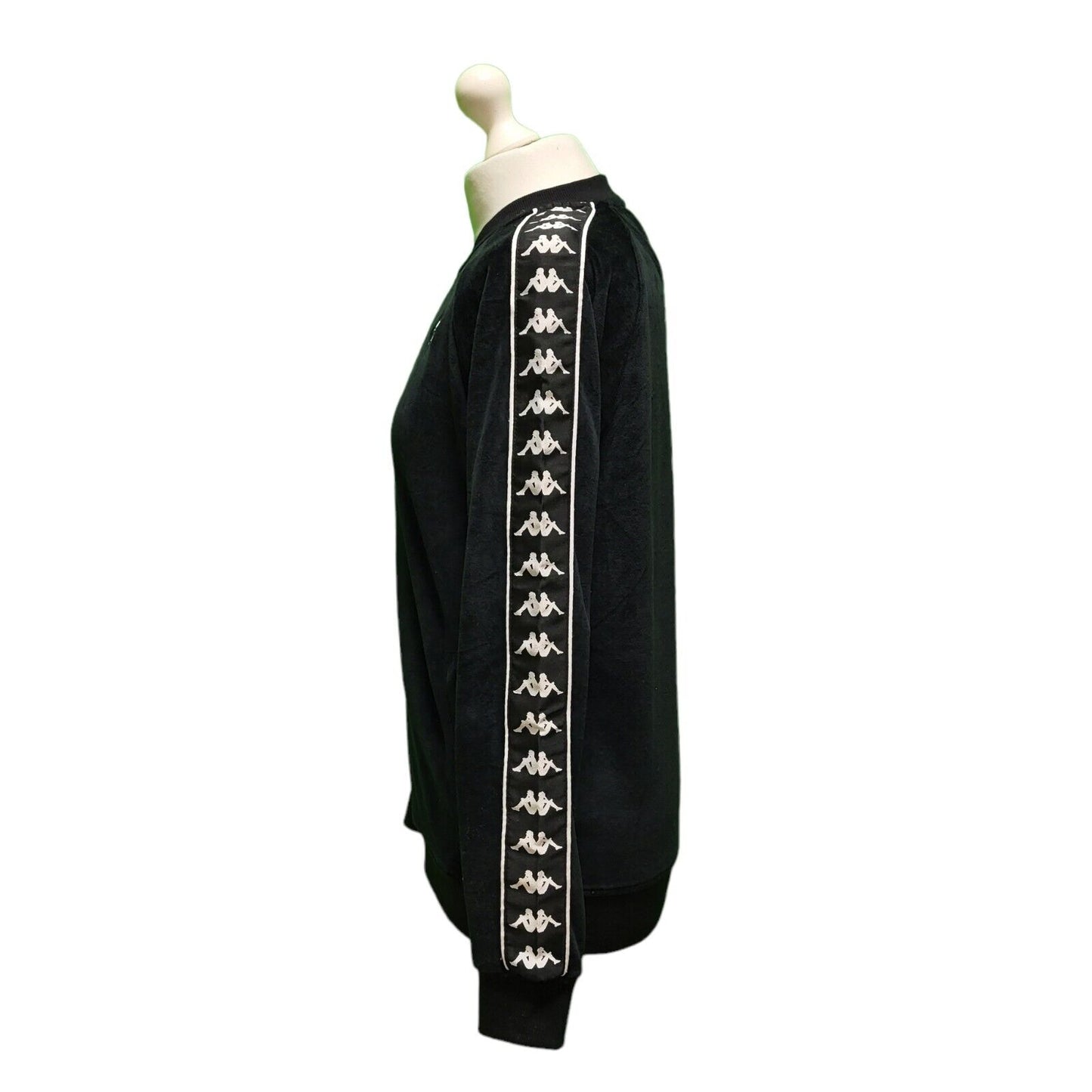 Kappa Black White Trim Sports Tracksuit Track Jacket Women's uk M eu 38 H328