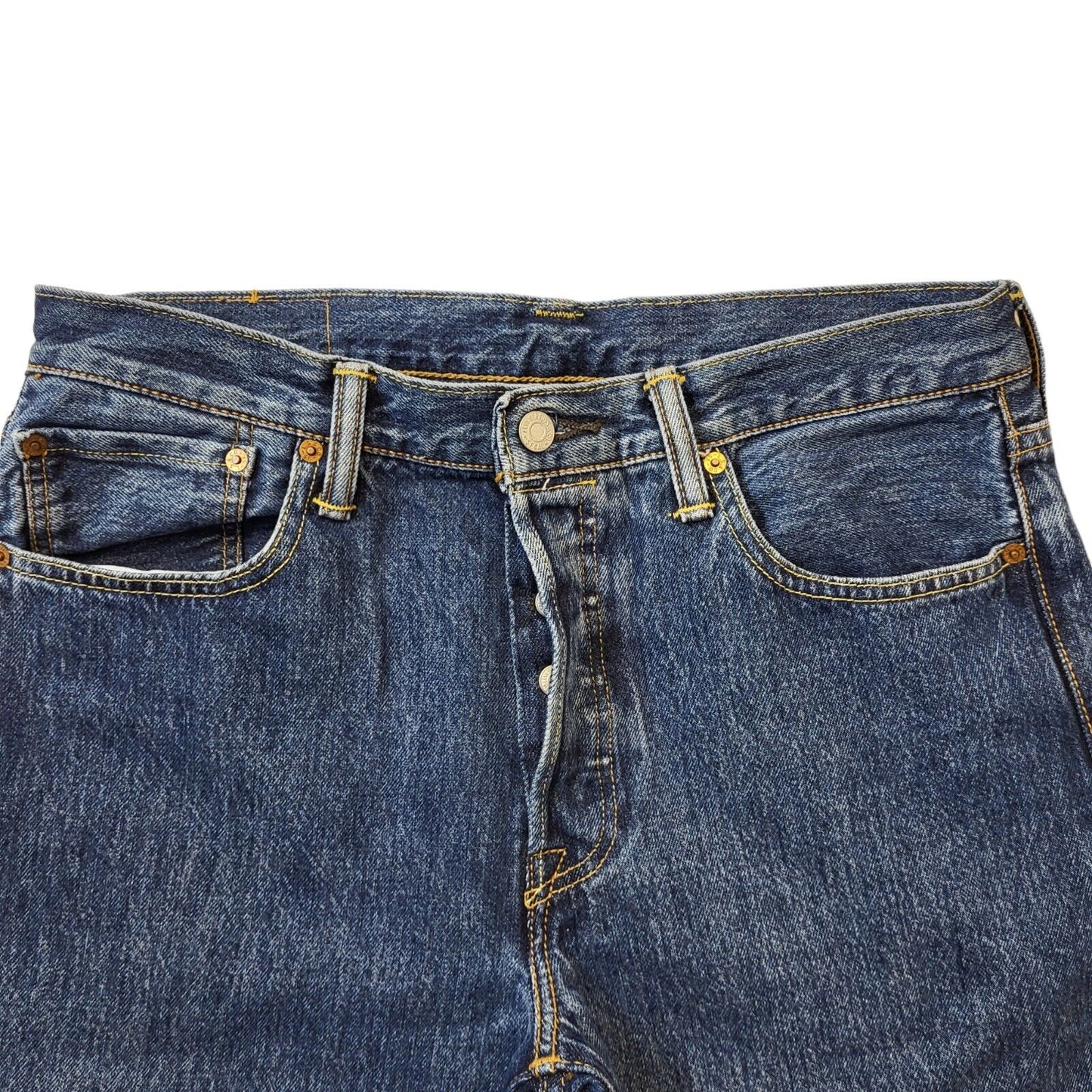 Levi 501 Blue Straight Leg Denim Jeans Men's M W32 L32 G449