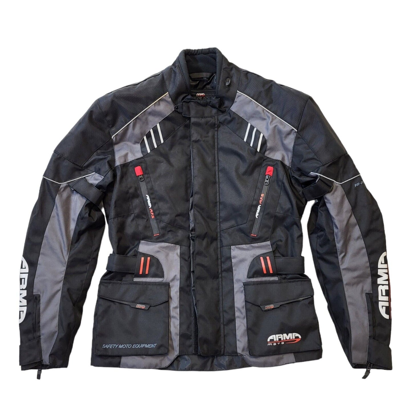Arma Moto Black Armoured Textile Motorbike Biker Jacket Uk Men's S Eu 46 G300
