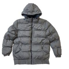 Adidas Grey Zipped Hooded Quilted Sport Jacket Men's uk L eu 54 H68