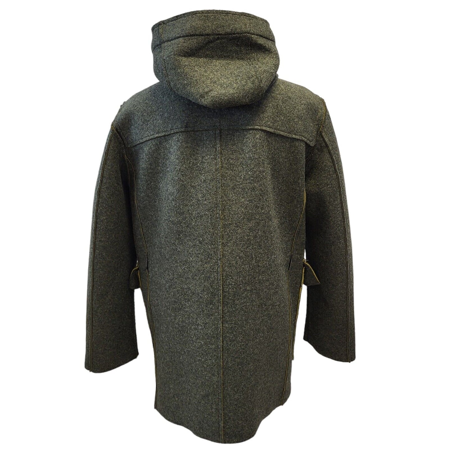Individual Green Wool Blend Hooded Jacket Uk Men's Medium G708