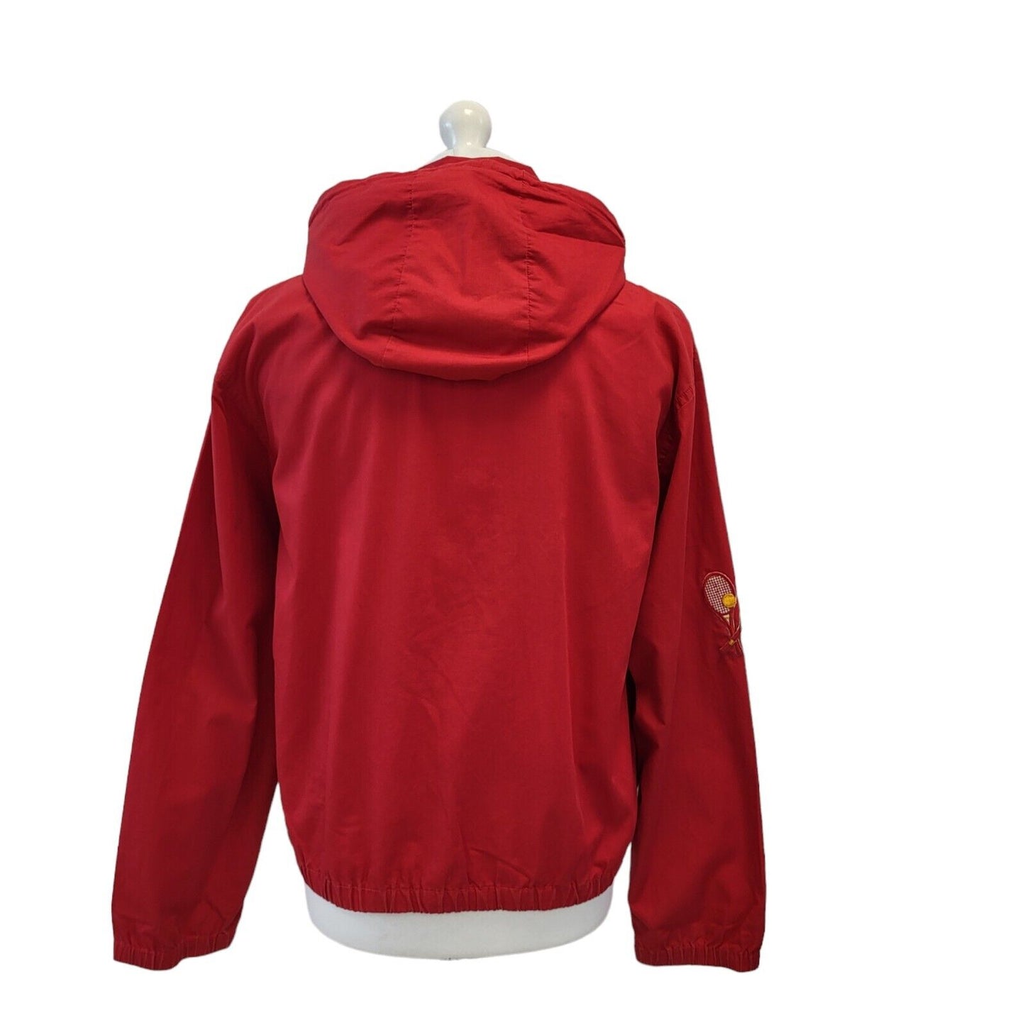Ralph Lauren Tennis Red Blue Hooded Sports Jacket Women's Uk M 10 H111