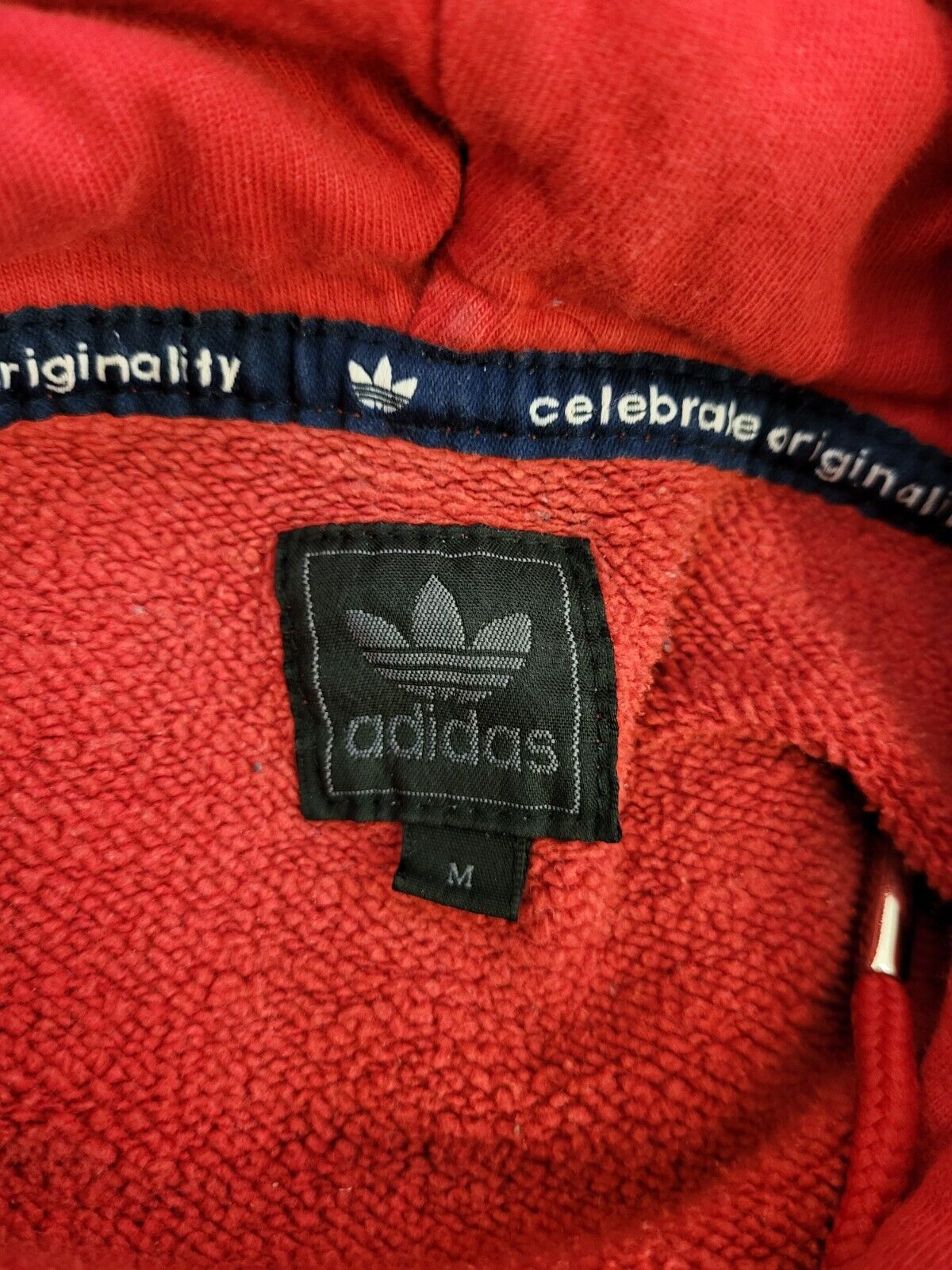 Adidas Red Spell Out Retro Long Sleeve Sweatshirt Men's Hoodie Uk M G935