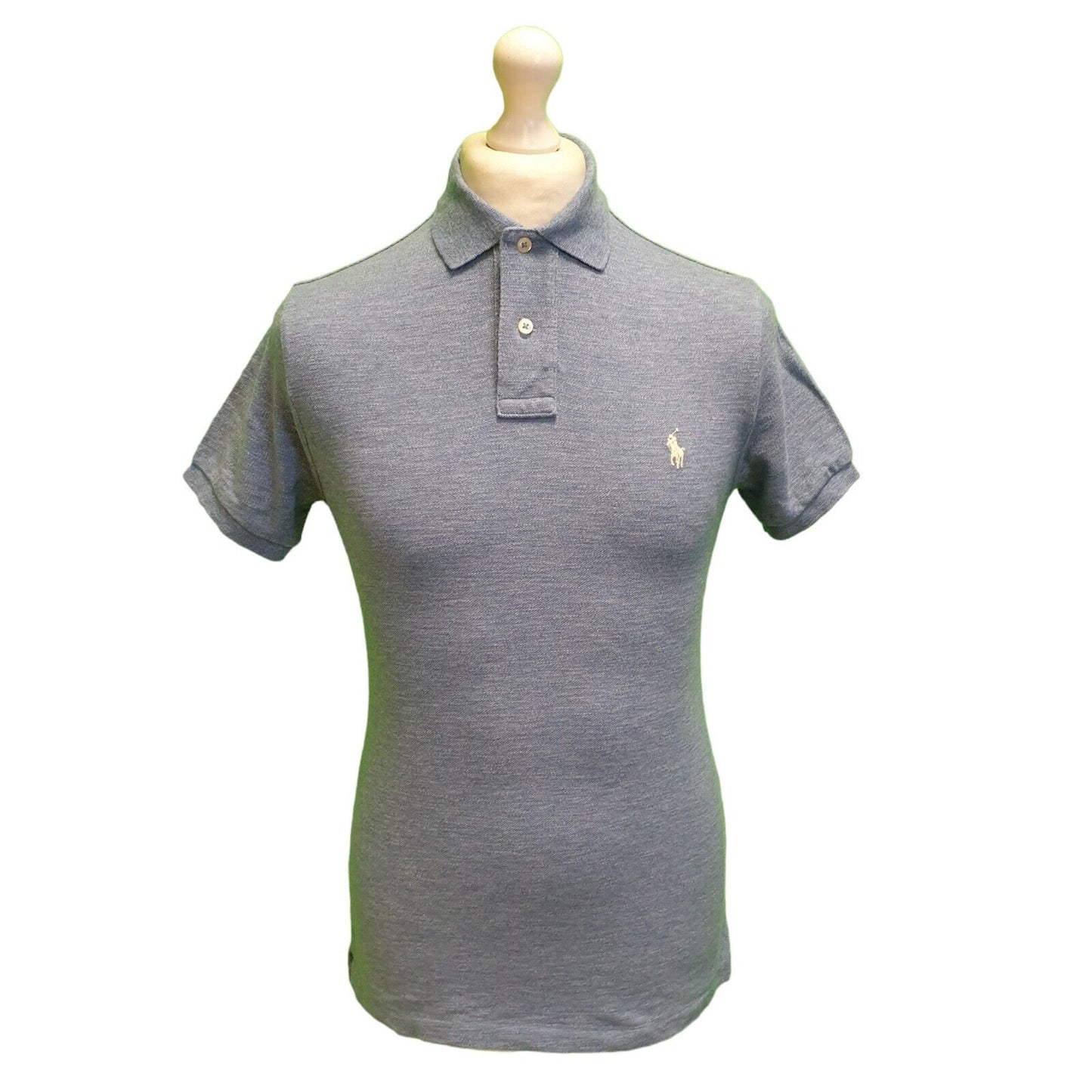 Polo Ralph Lauren Slim Fit Blue Cotton Polo T-Shirt Men's UK S EU 46 H366