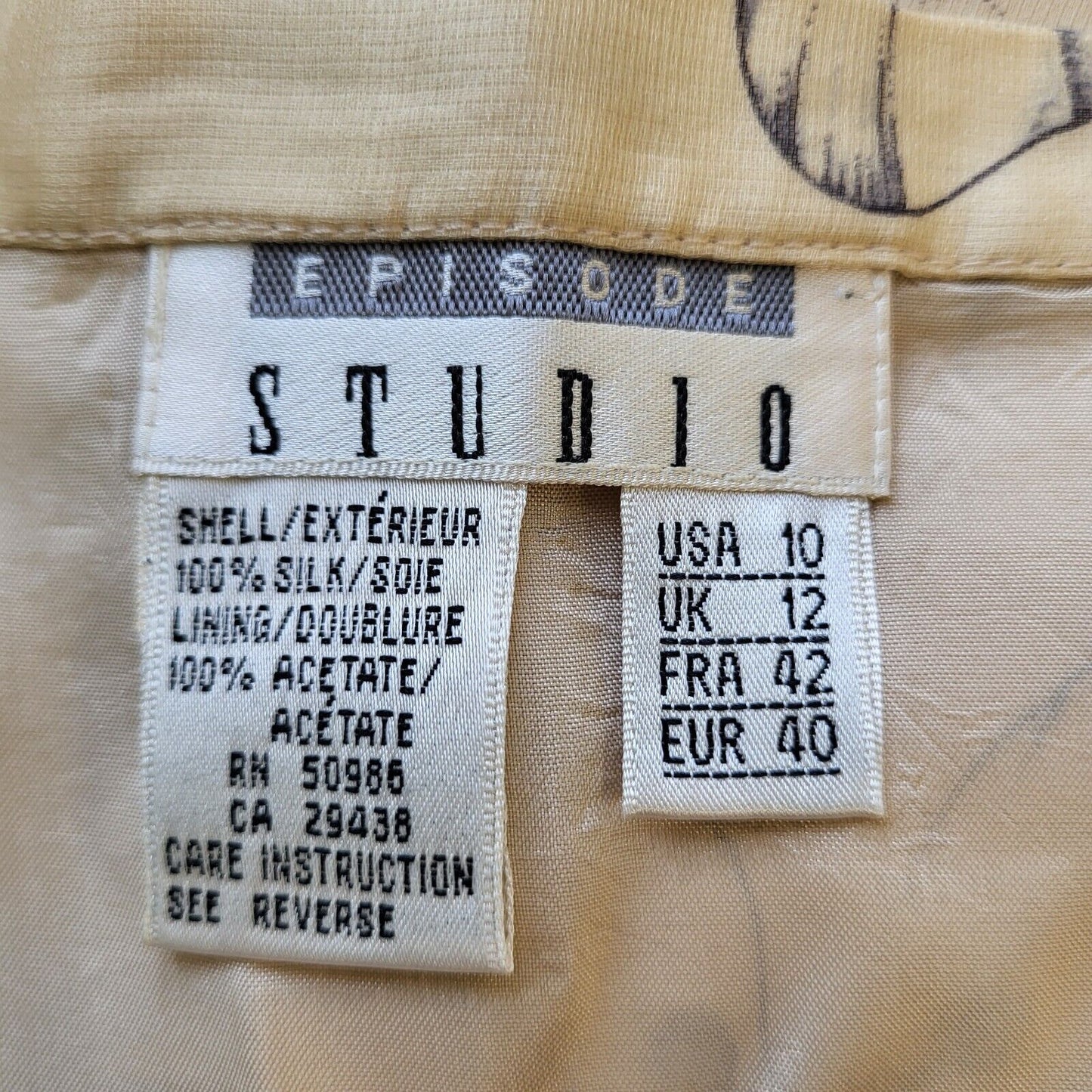 Episode Studio Beige Floral Silk Pencil Skirt Women's UK L 12 W26 G812