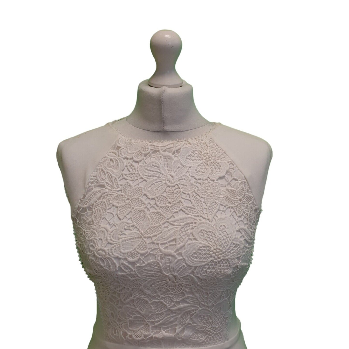 Reiss Talithia Lace Top White A-Line Formal Dress UK Women's 6 Bnwt H754