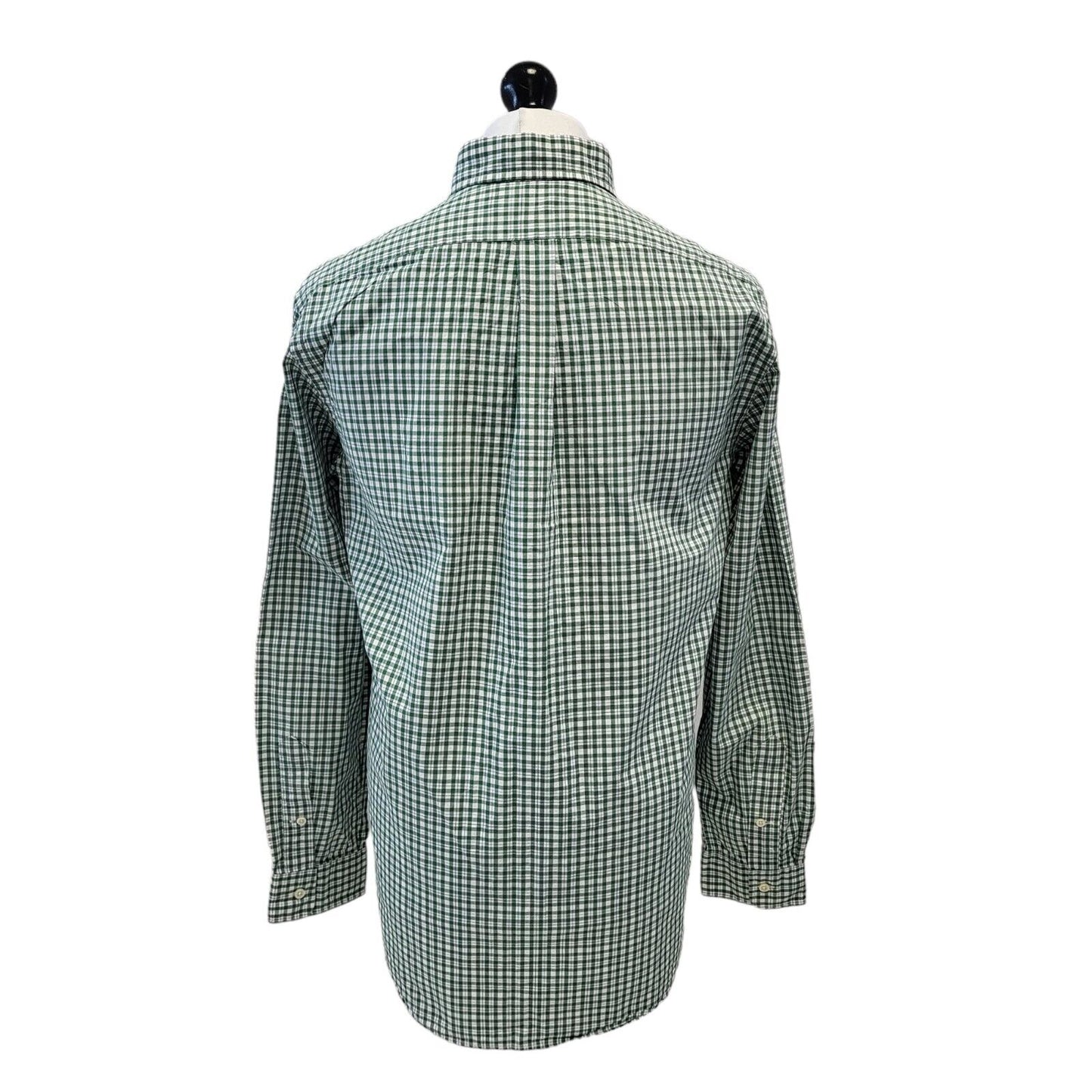 Polo Ralph Lauren Green White Check Long Sleeve Shirt Uk Men's Large G596