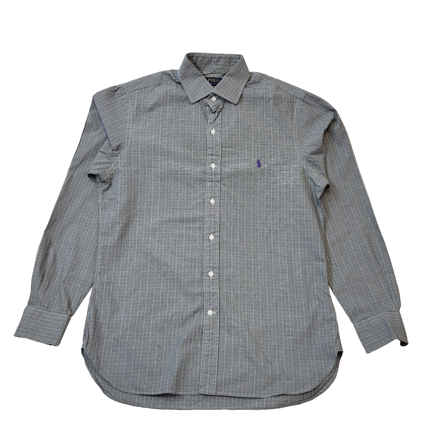 Polo Ralph Lauren Grey Check Slim Fit Shirt Men's UK M H118