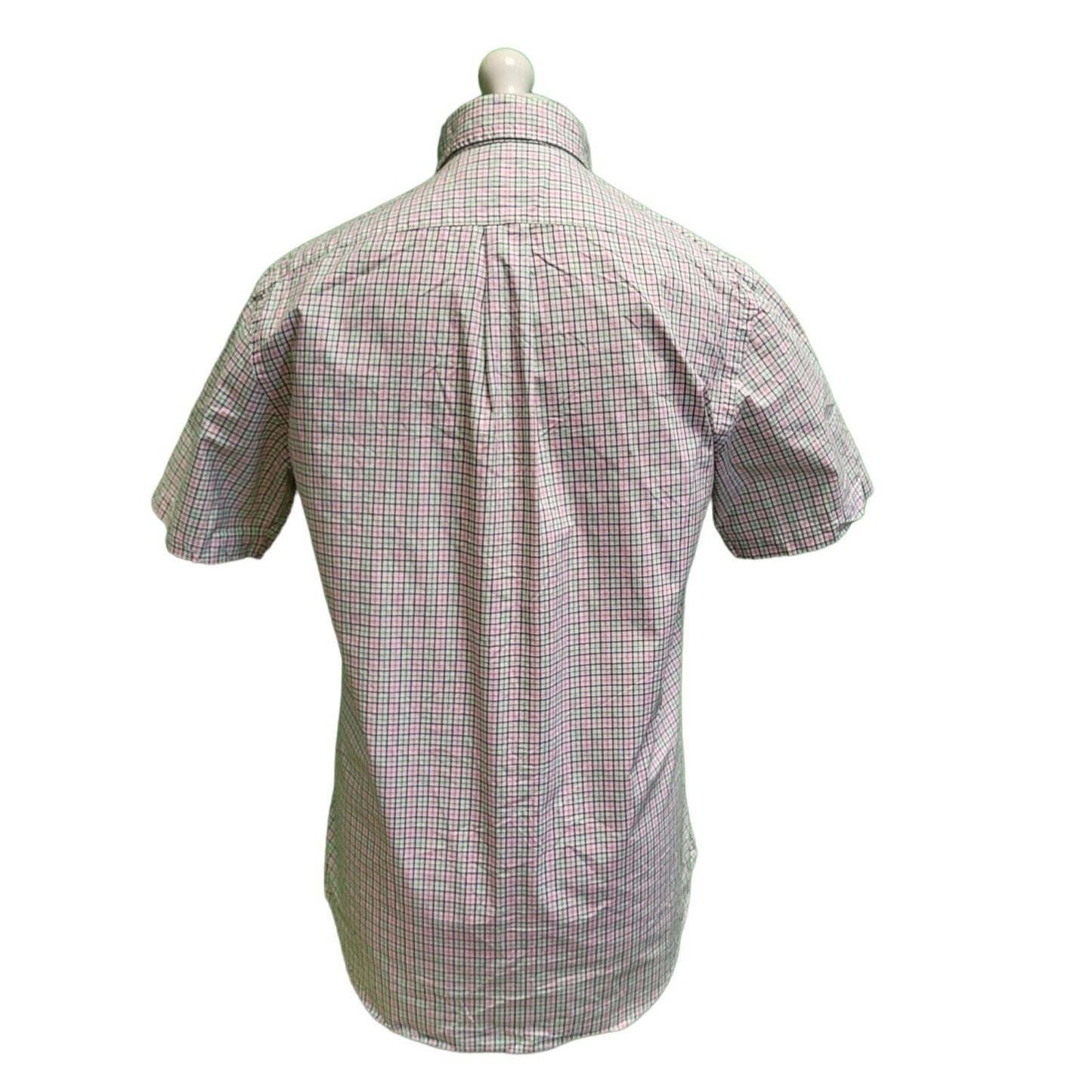Ralph Lauren White Pink Blue Check S/Sleeve Shirt Men's UK M eu 50 H377