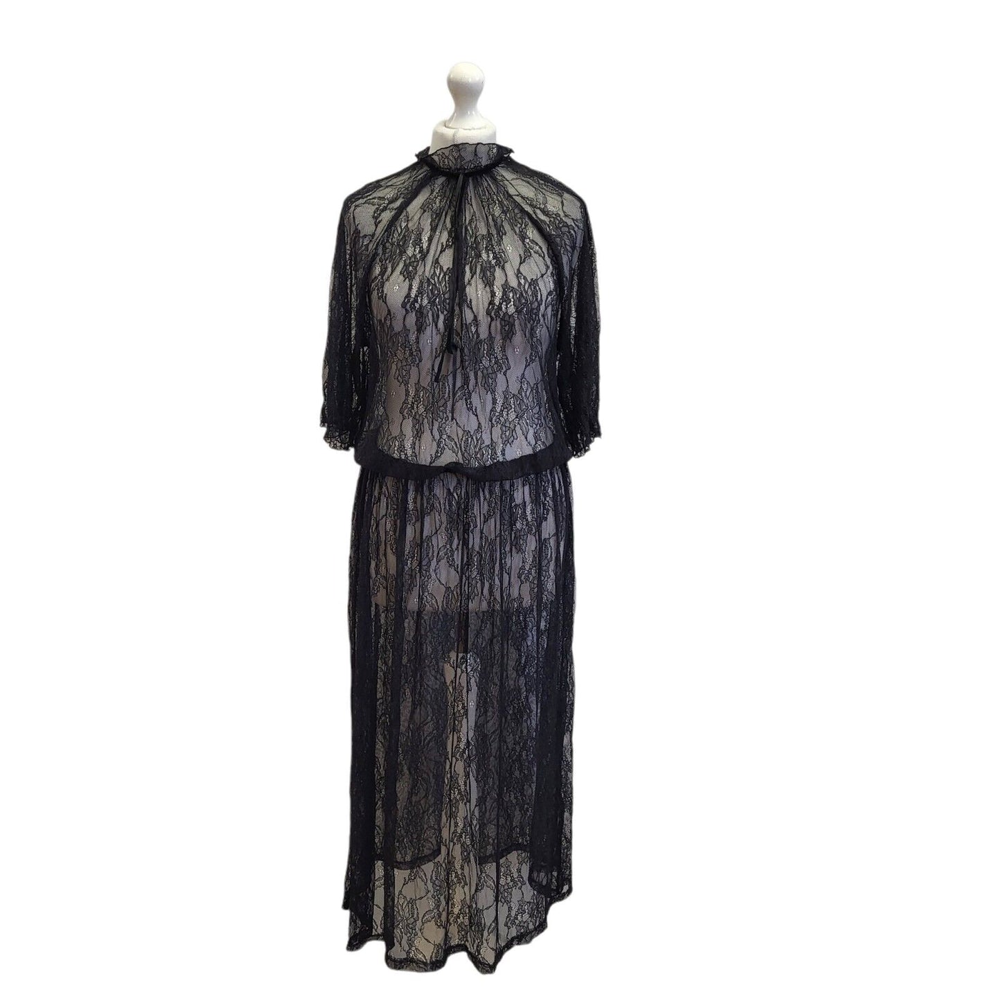 Next Tall Black Lace Evening Dress Uk Women's 16 Eu 44 Bnwt G105