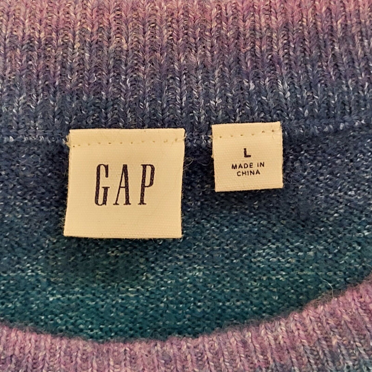 Gap Jumper Striped Blue & Purple Uk Women's Size L G393