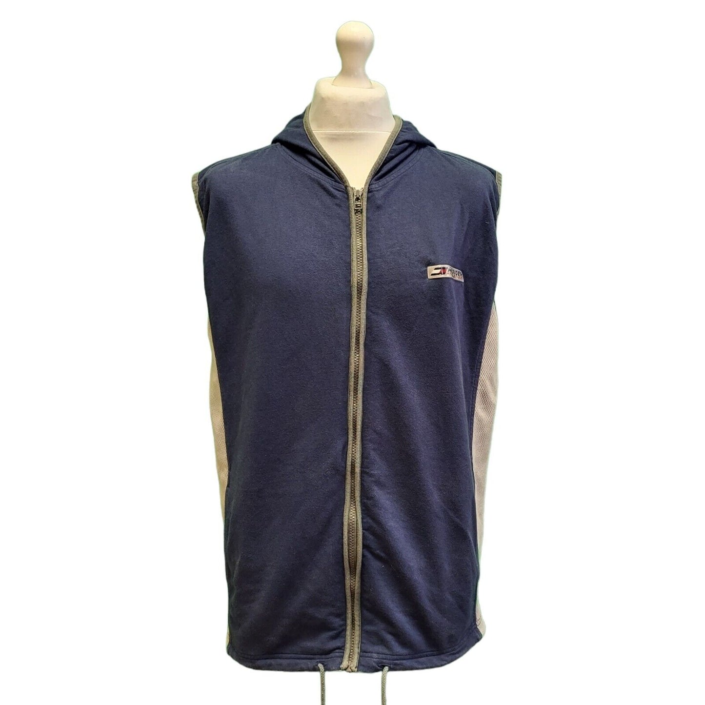 Hilfiger Athletics Navy Casual Sleeveless Sweatshirt Hoodie Men's UK L H176