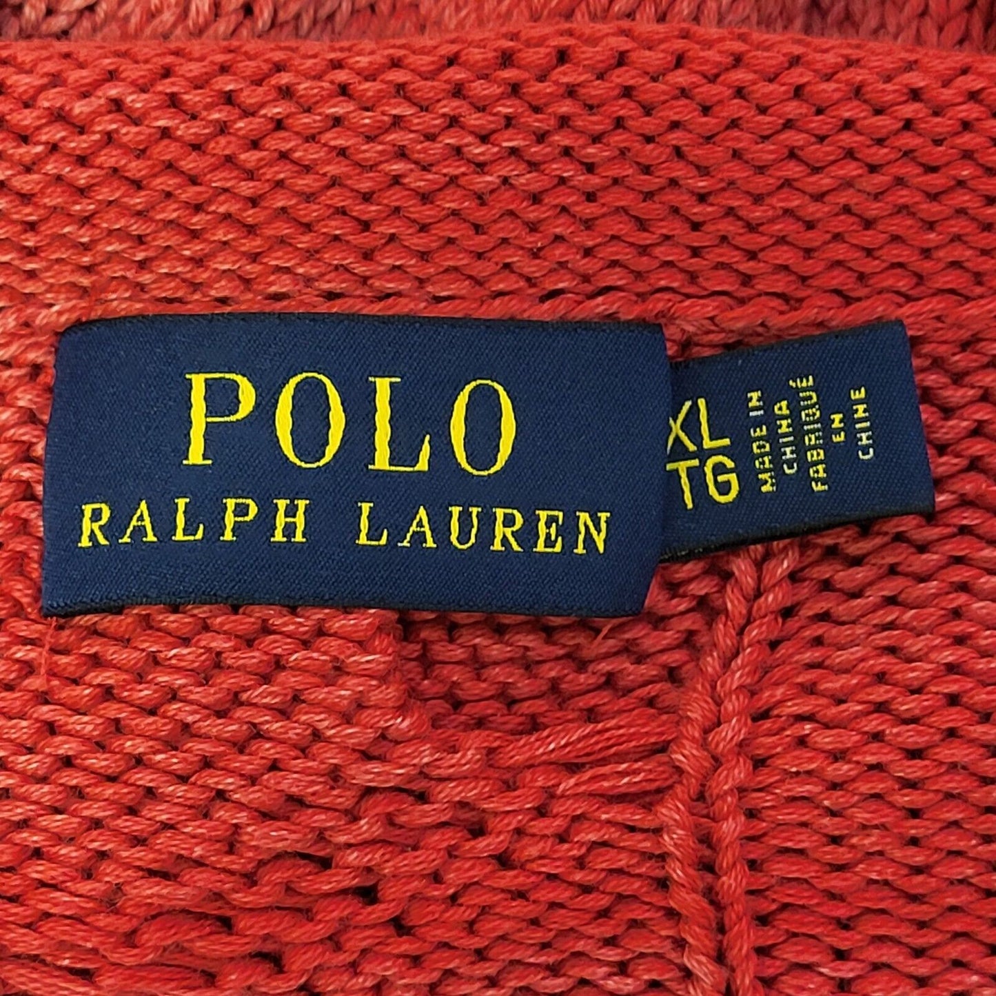 Polo Ralph Lauren Jumper Round Neck Cable Knit Pink Uk Women's Size XL G391