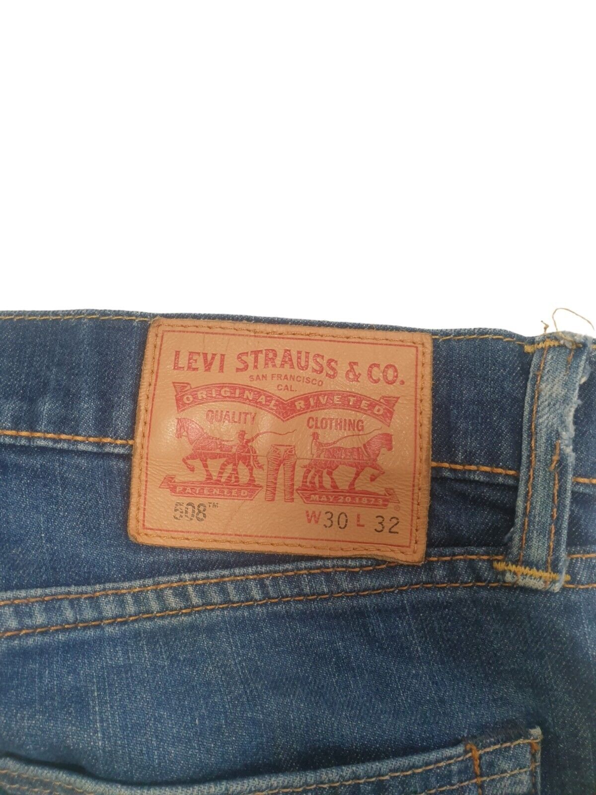 Levi's 508 Dark Blue Straight Slim Denim Jeans Men's S W30 L32 H206