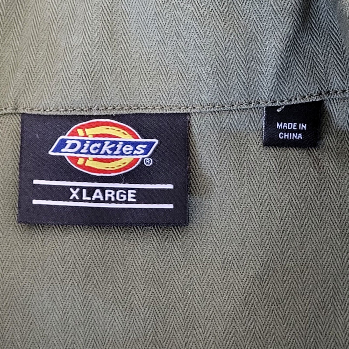 Dickies Green Jacket Button Up Collared Uk Men's Size Extra Large G569