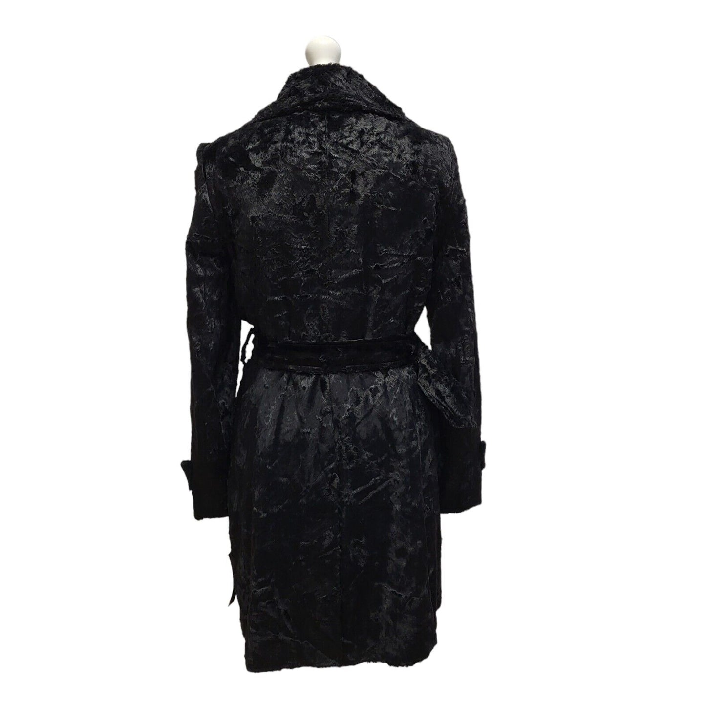 Star Julie Macdonald Black Button Belted Coat UK Women's 14 Bnwt BB320