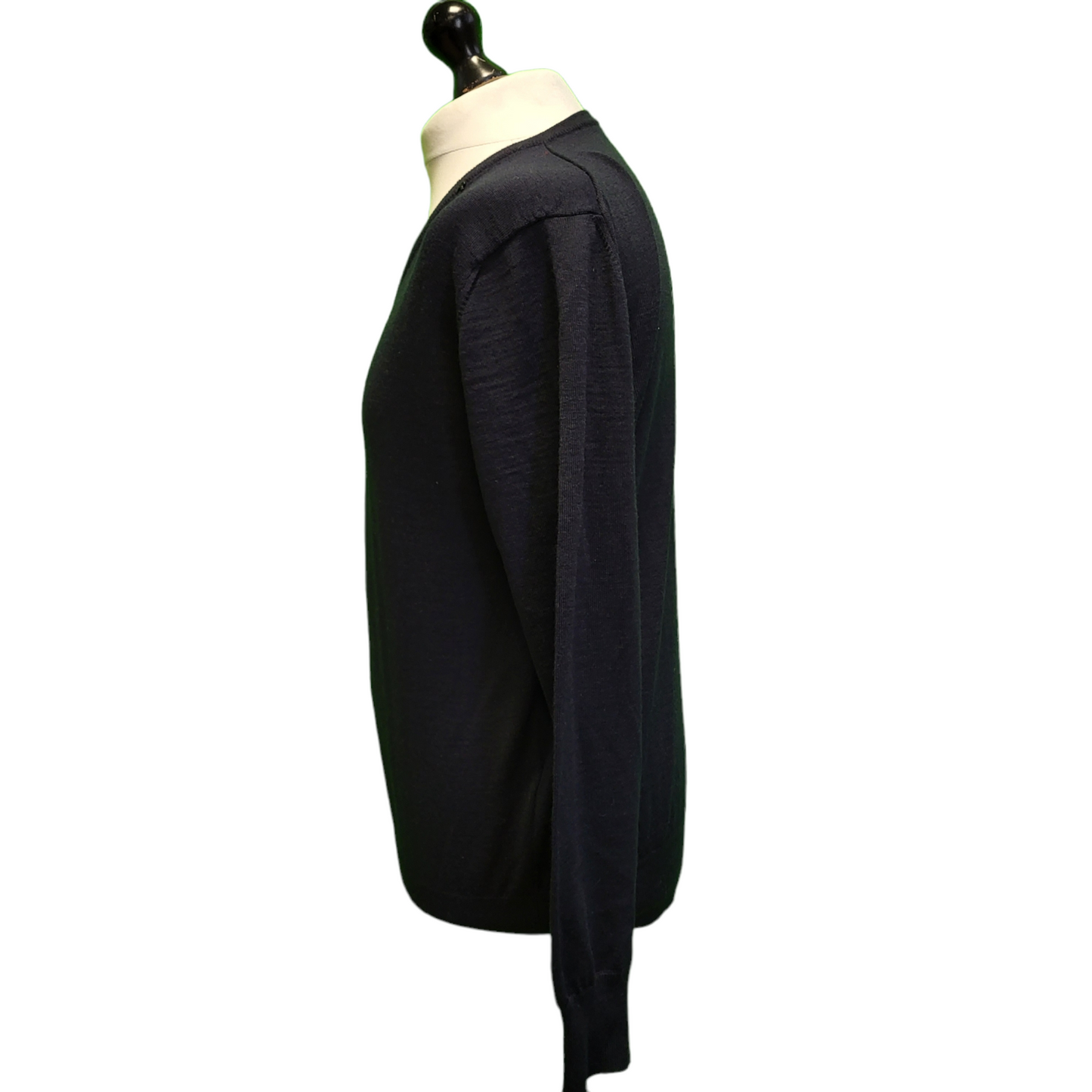 Replay Black Long Sleeve Knit V-Neck Wool Blend Jumper Men's UK L EU 54 H965