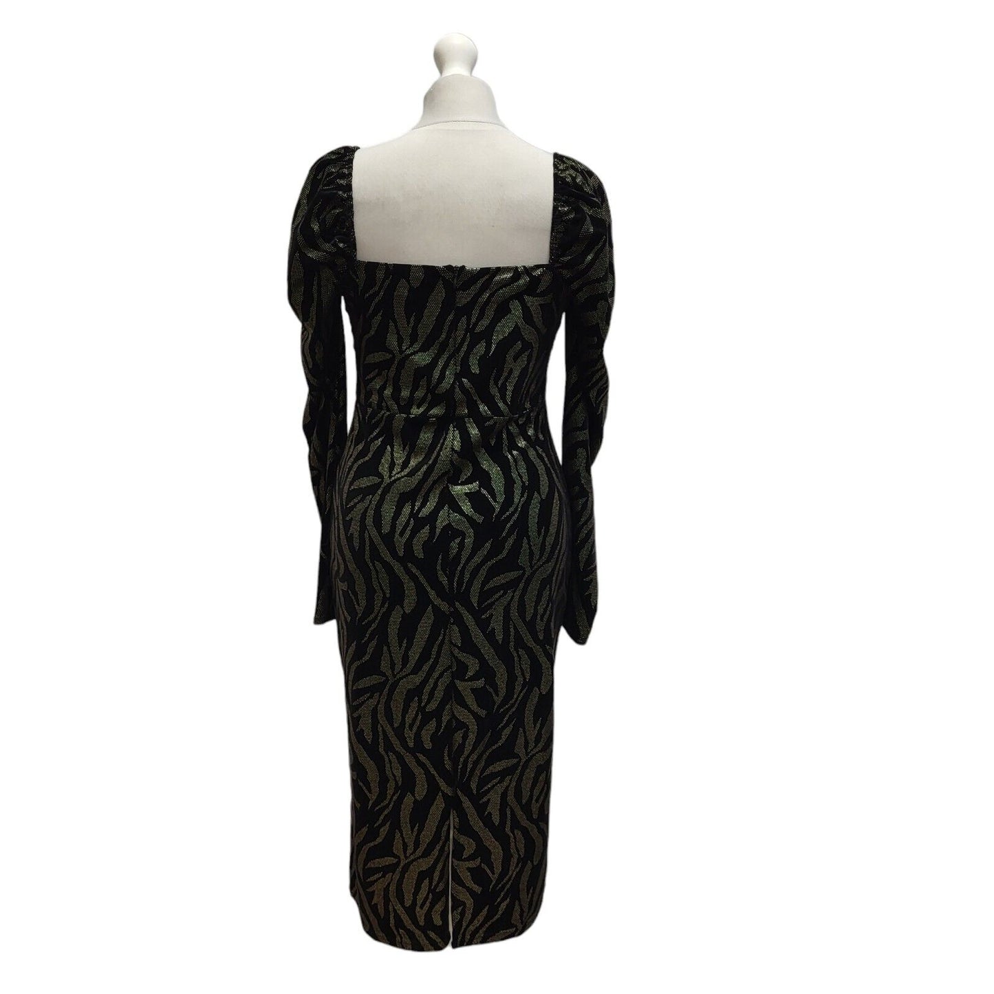 Coast Black Gold Long Sleeve Evening Dress UK Women's 12 BB337