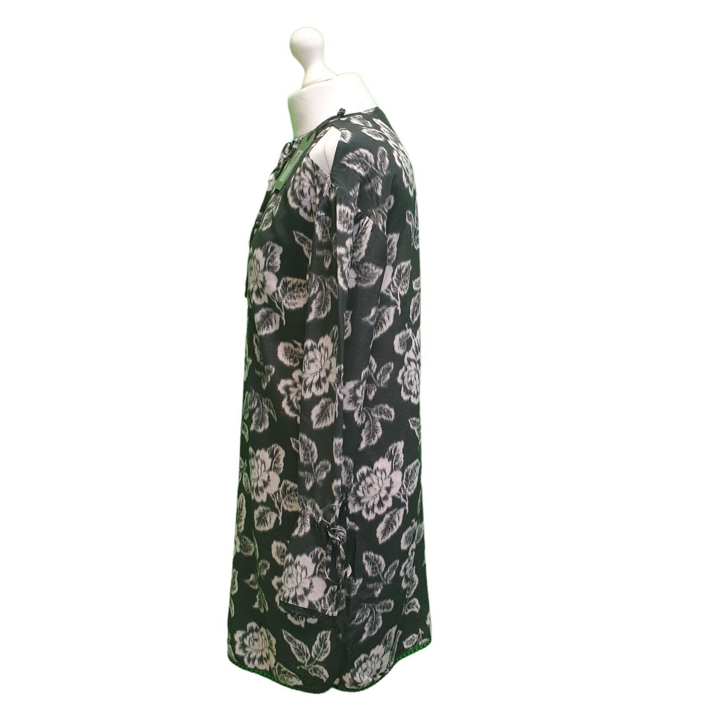 Allsaints Aster Kasuri Dress Black Floral Casual Dress UK Women's XS Bnwt H752