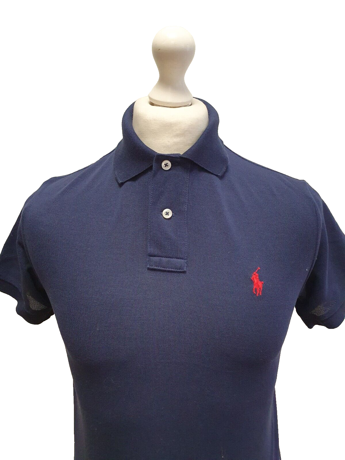Polo Ralph Lauren Blue Custom Fit Short Sleeve Polo Shirt Men's Uk S G774