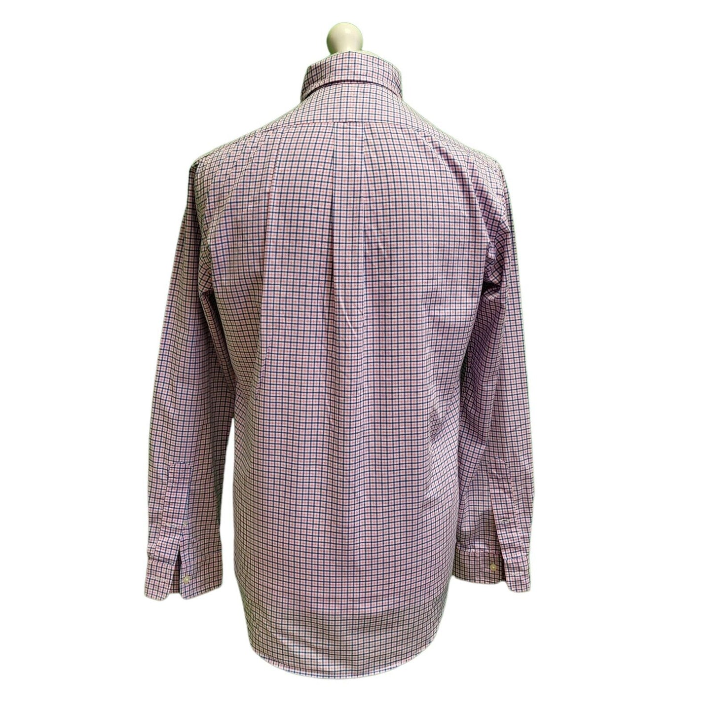 Ralph Lauren Pink Blue Check Long Sleeve Collared Shirt Men's UK S eu 46 H378