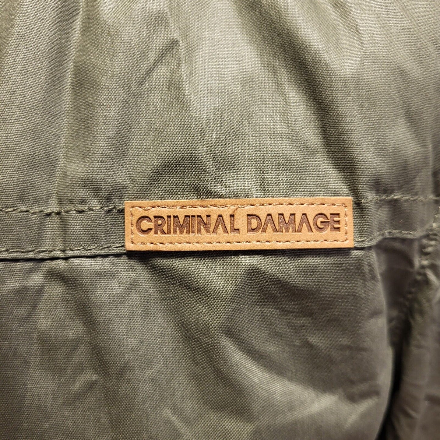 Criminal Damage Green Button Hooded Jacket Uk Men's Large BB327