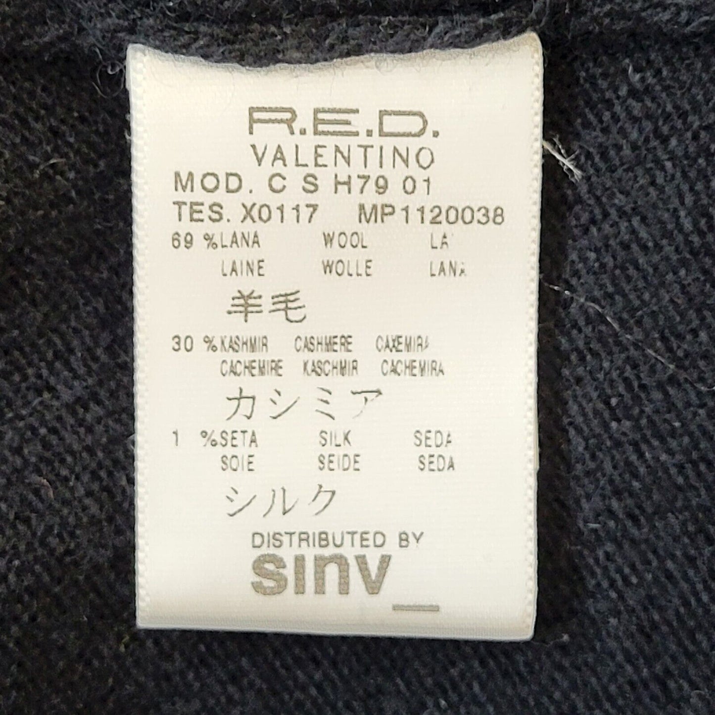 R.E.D Valentino Black Wool Open Front Cardigan Uk Women's XS G241