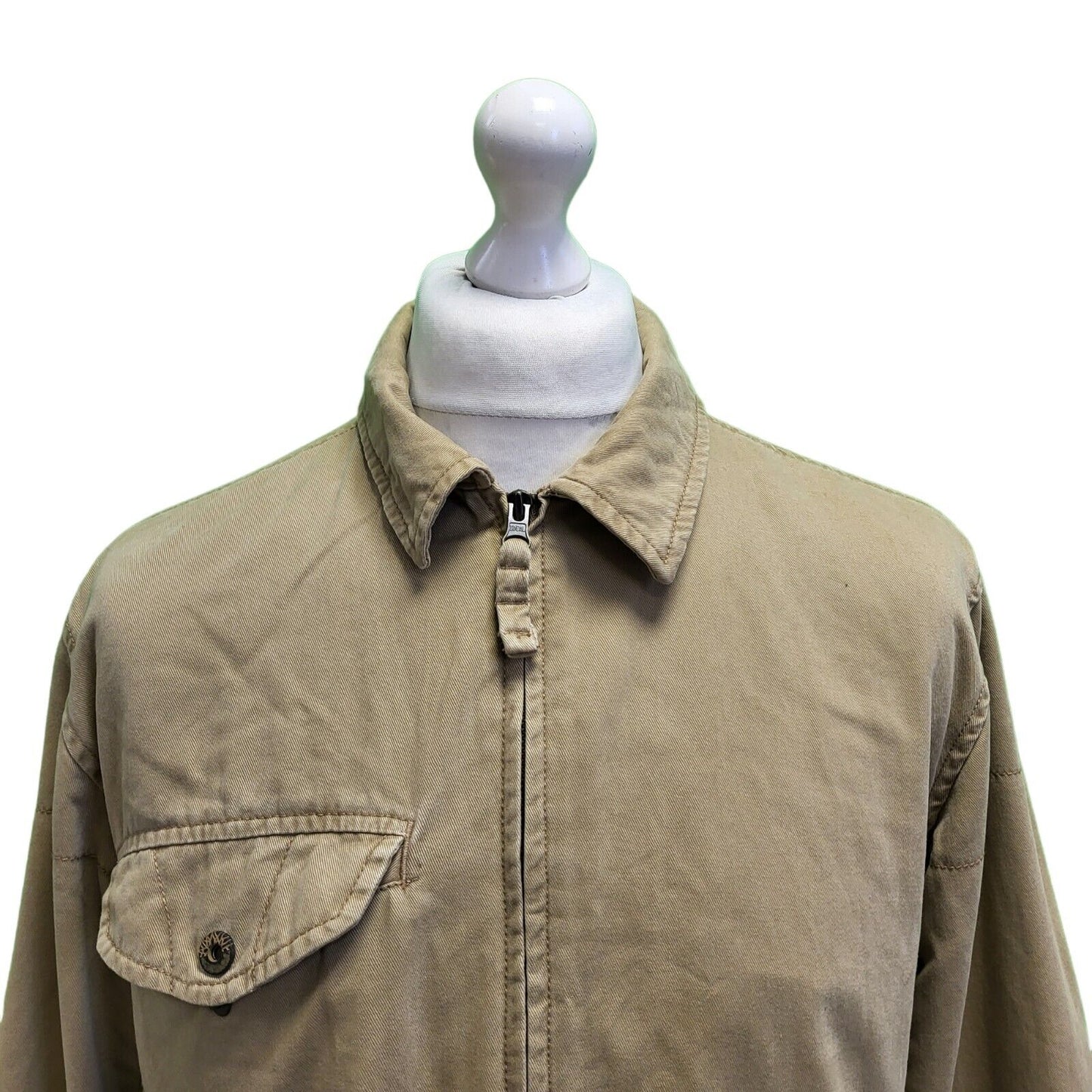 Timberland Beige Zipped Denim Jacket Men's uk M eu 50 H444