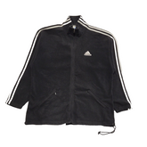 Adidas Black White Trim Zipped Fleece Sports Jacket Men's UK 2xL H921