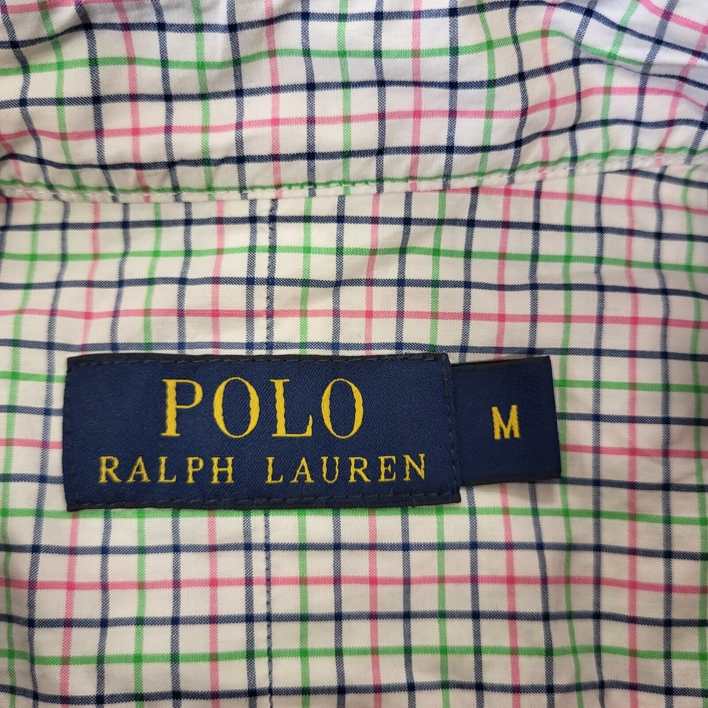 Ralph Lauren White Pink Blue Check S/Sleeve Shirt Men's UK M eu 50 H377