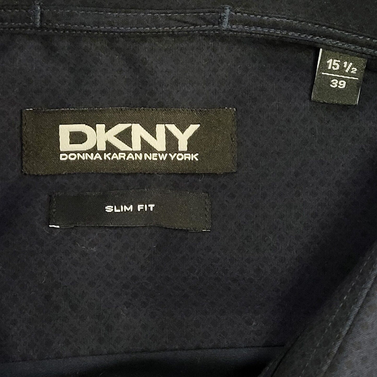 DKNY Navy Blue Diamond Smart Casual L/Sleeve Shirt Men's Uk M BNWT Slim H126