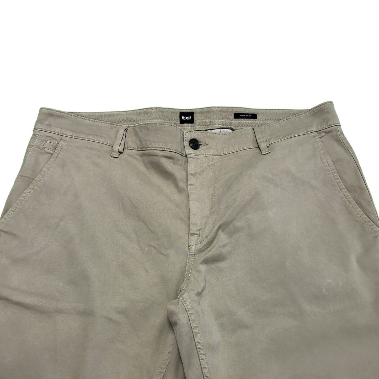 Hugo Boss Beige Straight Leg Chino Trousers Uk Men's xL W36 L32 H781