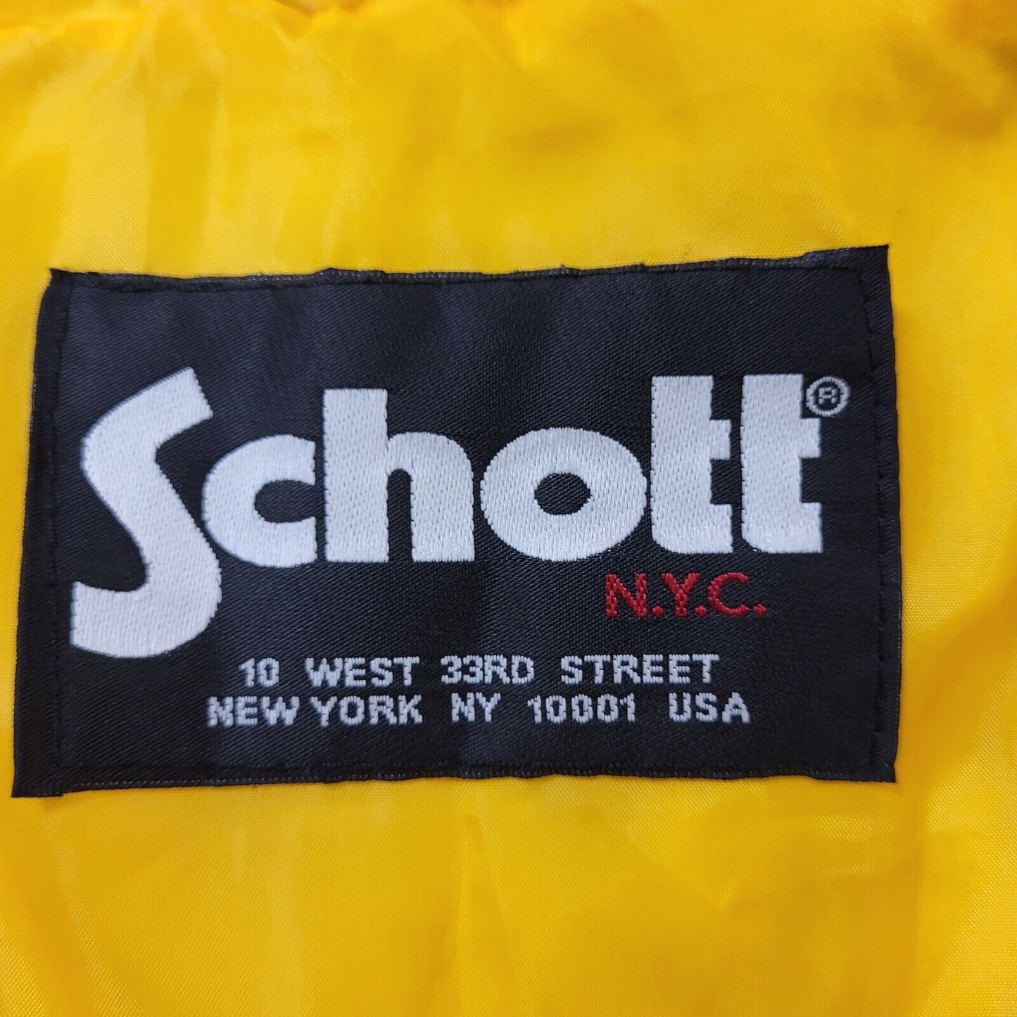 Schott Yellow Zipped Puffer Jacket UK Men's Medium H922