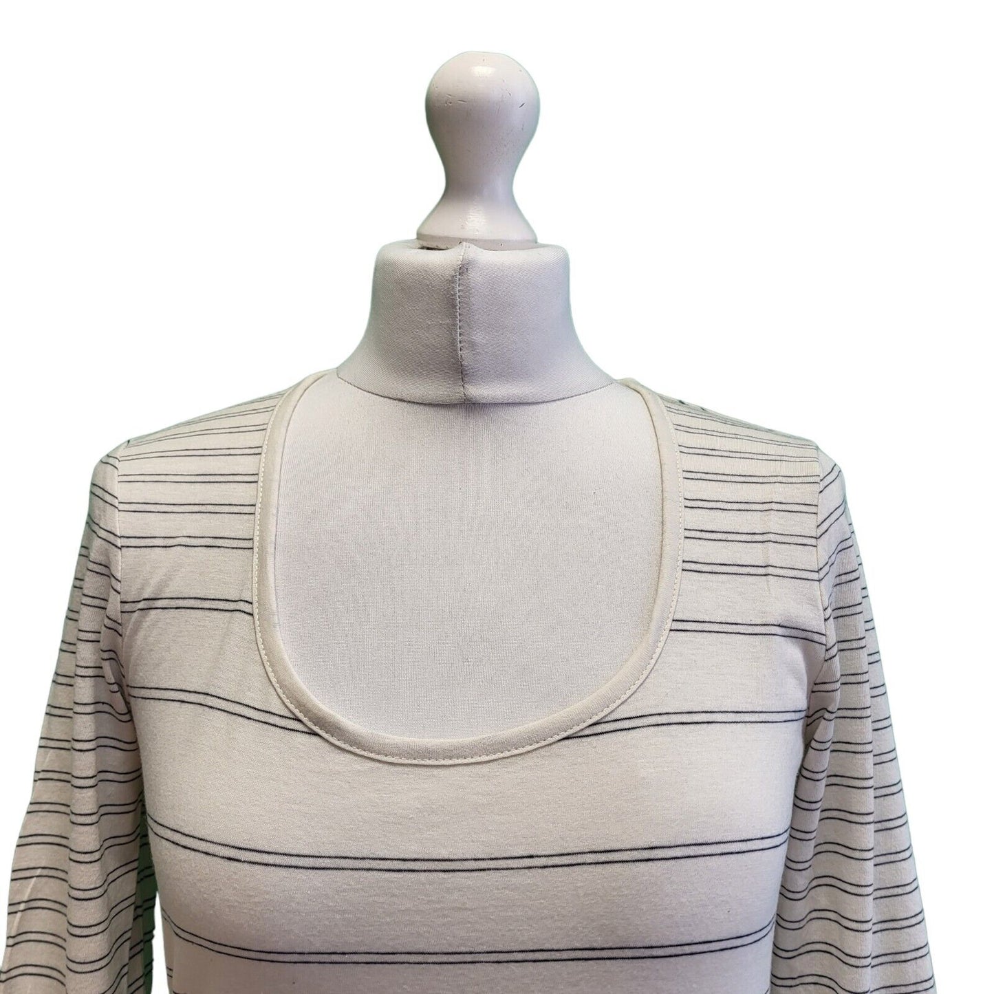 Fred Perry Cream Striped Slim Fit Shirt Women's Uk M 10 EU 38 BNWT G813