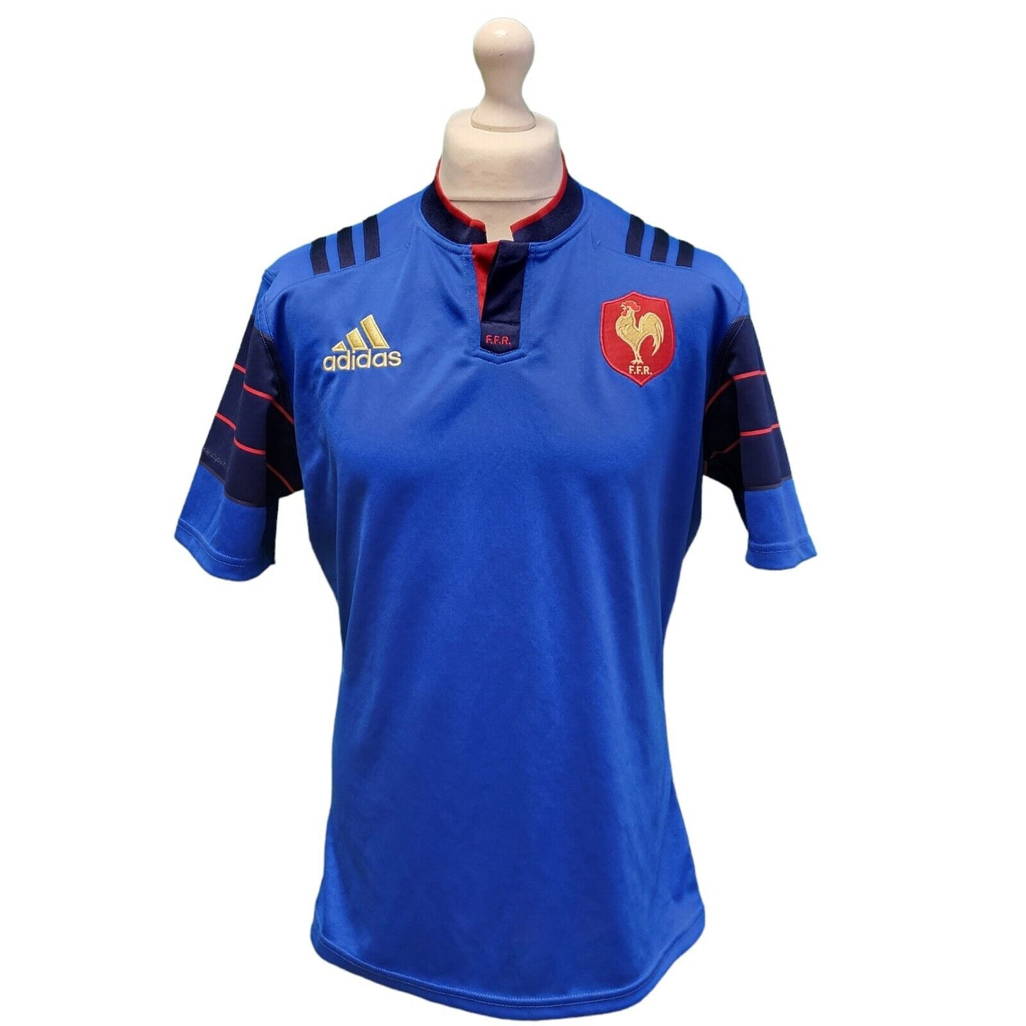 France Adidas Royal Blue Slim Fit Crew Neck F.F.R T-Shirt Men's L EU 54 H63
